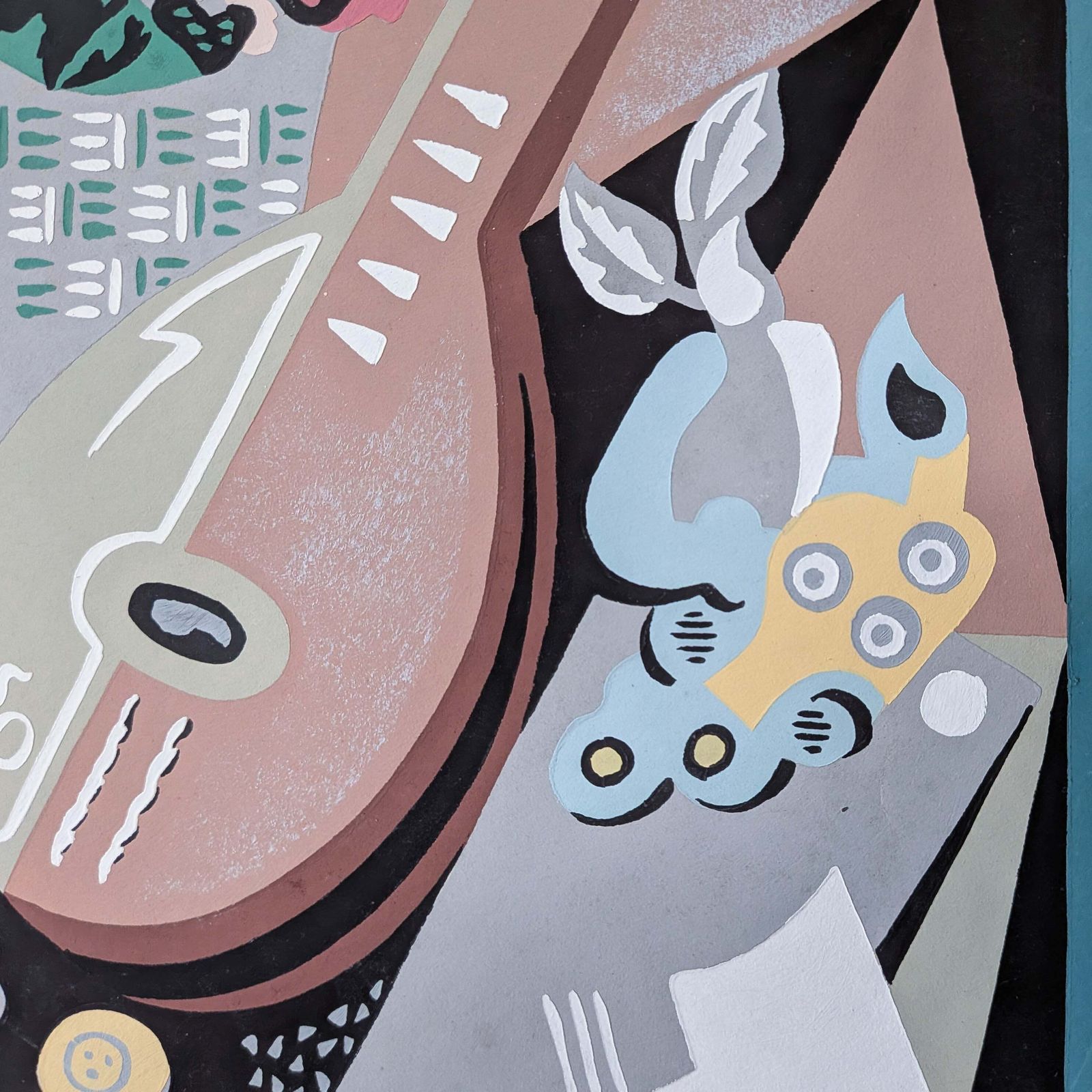 photo vintage Gino Severini (1883 1966) Original Pochoir Print Still Life With Compass, 1930