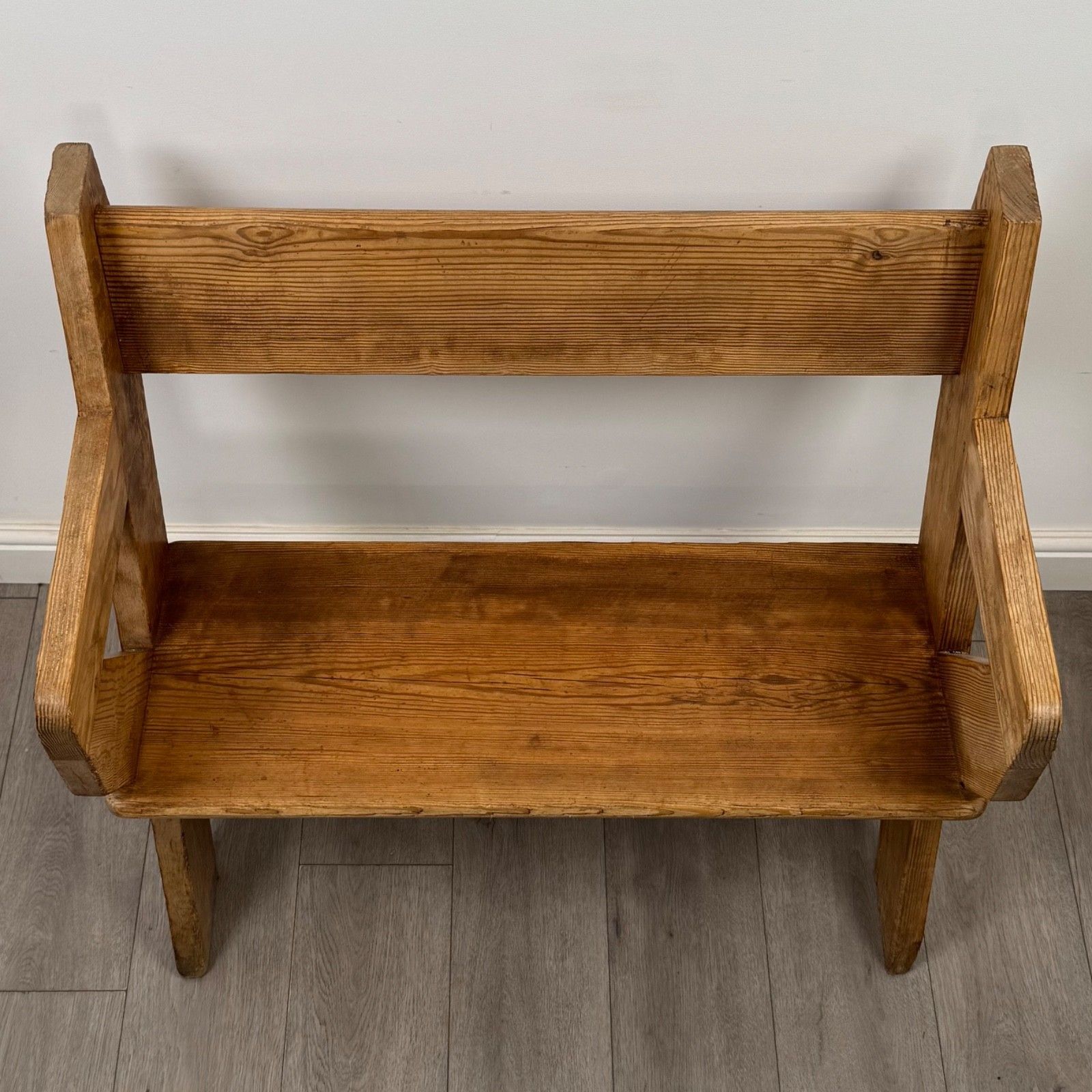 photo furniture Antique 19th Century Victorian Bench In Pitch Pine ( Af 5673 )