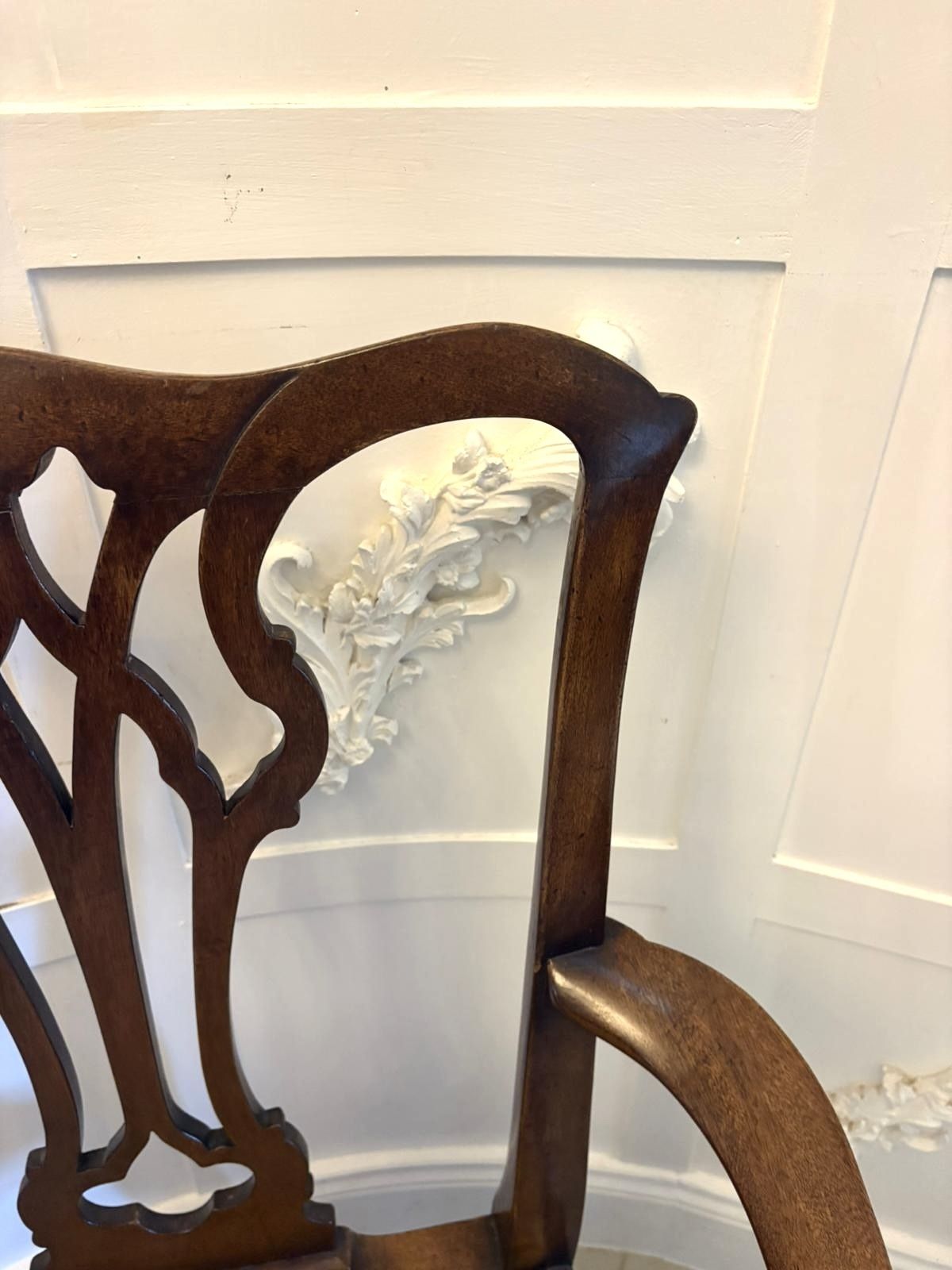 Antique 19th Century Mahogany Dining Chairs Set Of Eight 6 Singles 2 Carvers English photo vintage