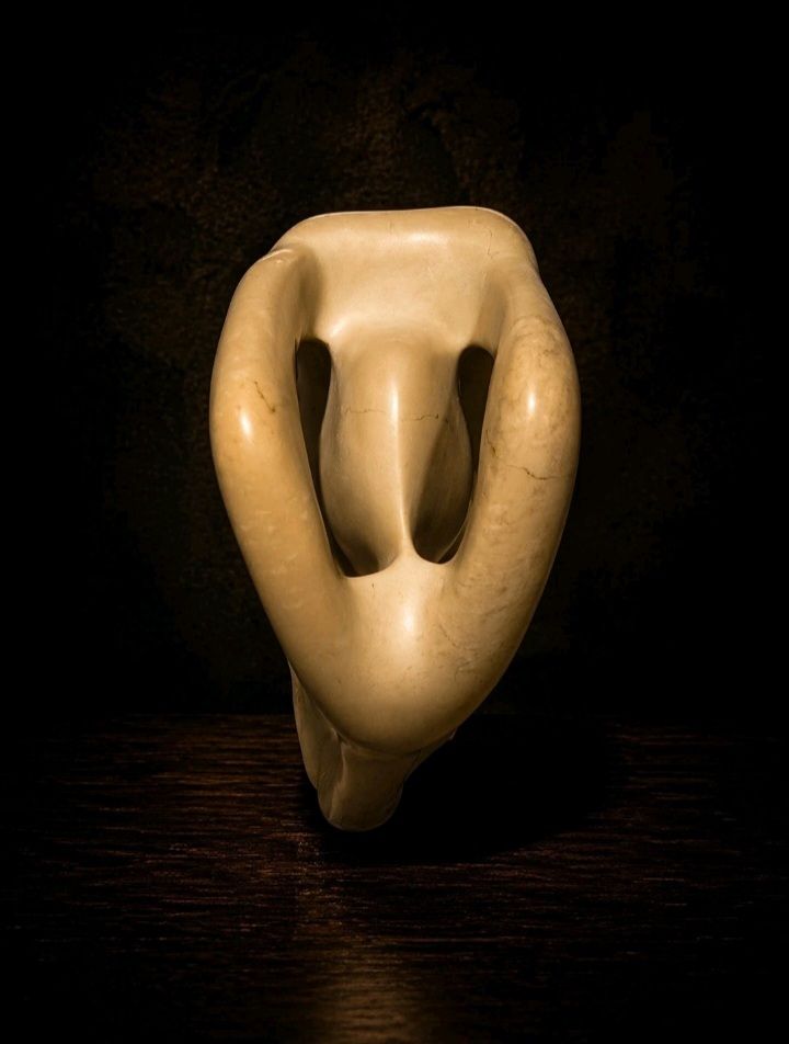 Stunning Abstract Large Marble Sculpture Heavy Modernist Figure Ornament 30cm photo Art
