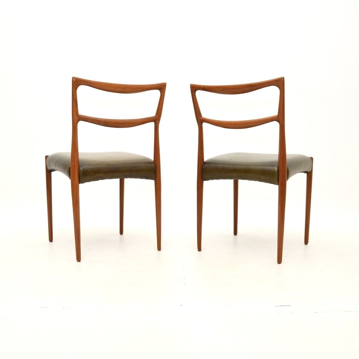 Pair Of Danish Teak And Leather Chairs By Henry Klein For Bramin photo buy