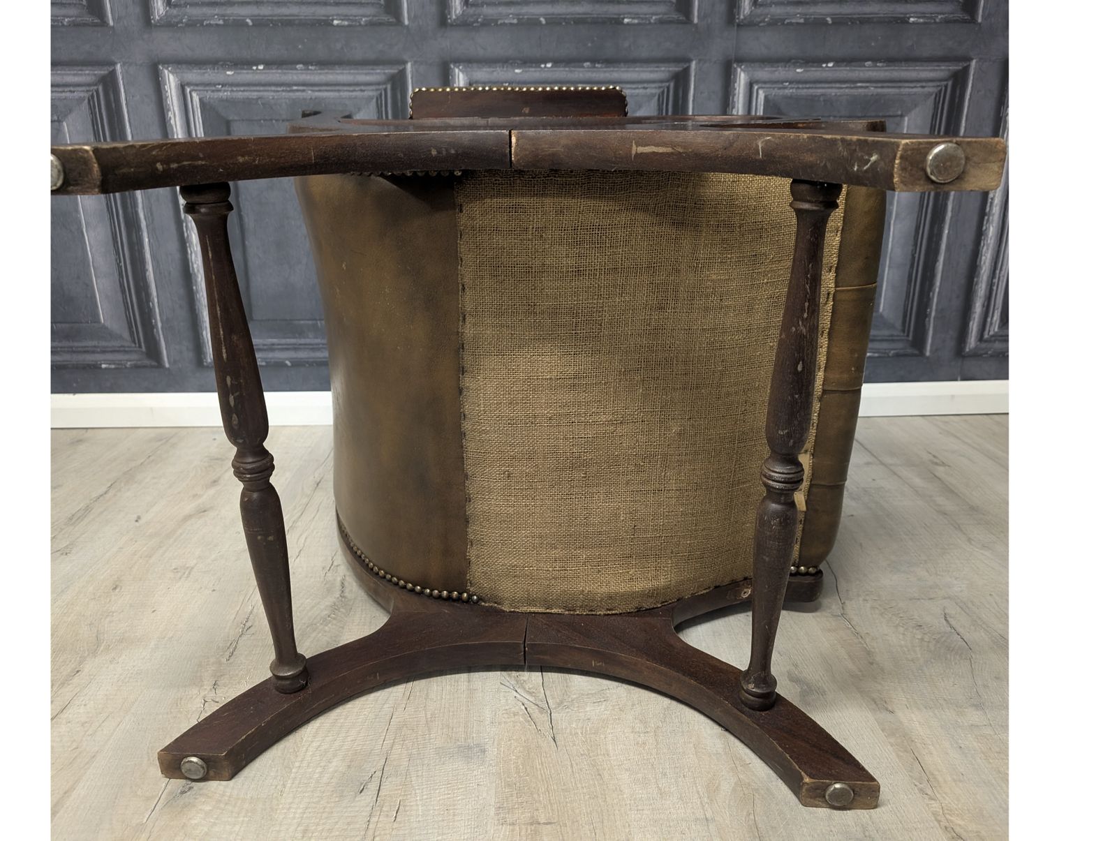 Vintage English Chesterfield Armchair Green Leather Club Chair 1970s photo 395.0