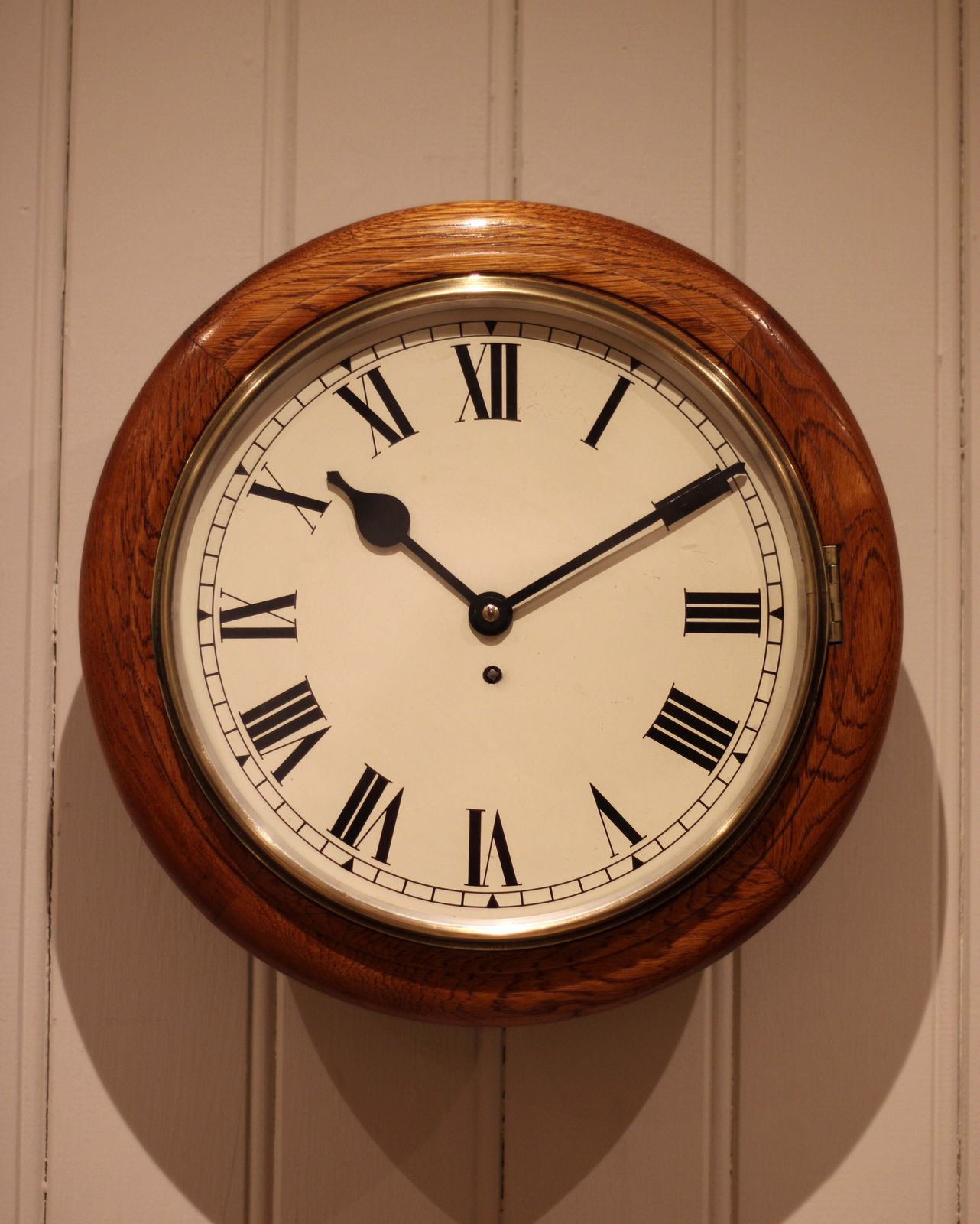 Early 20th Century Oak Dial Clock photo vintage