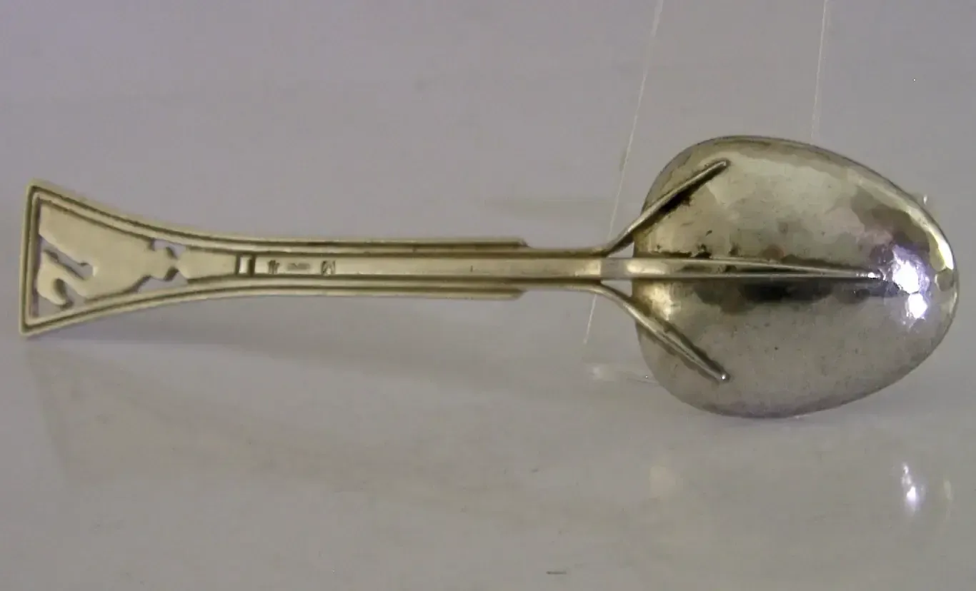 Cuillère à confiture Arts & Crafts James Linton Australian Phoenix en argent sterling, vers 1940, 28 g photo vinterior