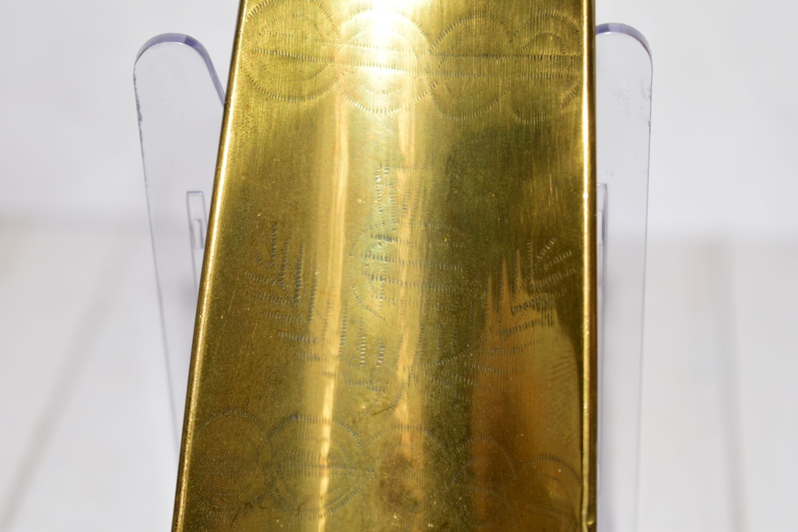 Wwi British Brass Trench Art Shoehorn With "Home Sweet Home" Engraving, C.1915 photo vinterior