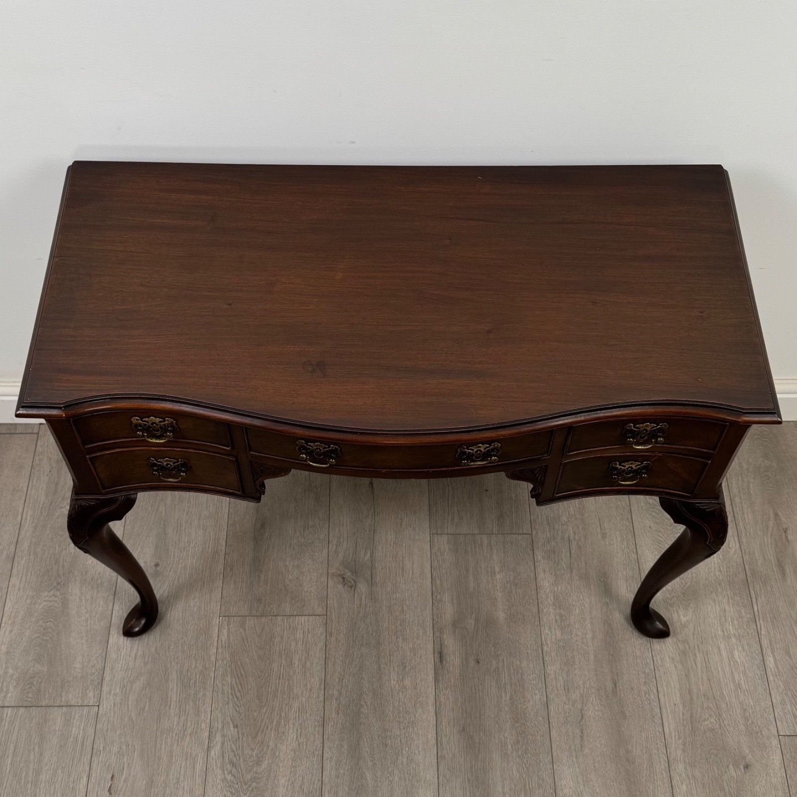 photo furniture Antique 20th Century Edwardian Writing Table In Mahogany ( Af 5648 )
