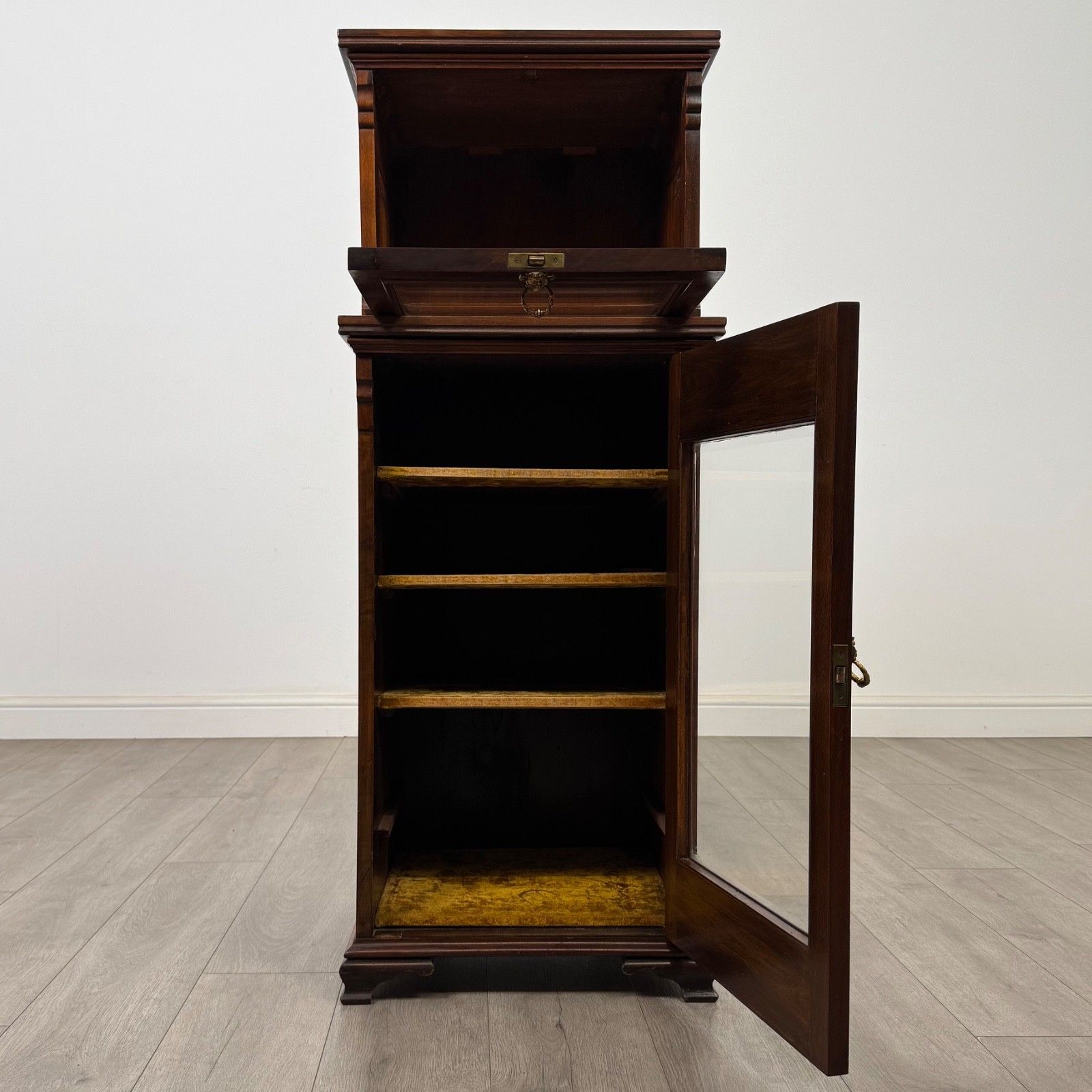 Antique 19th Century Narrow Display Cabinet In Walnut ( Af 5651 ) photo furniture