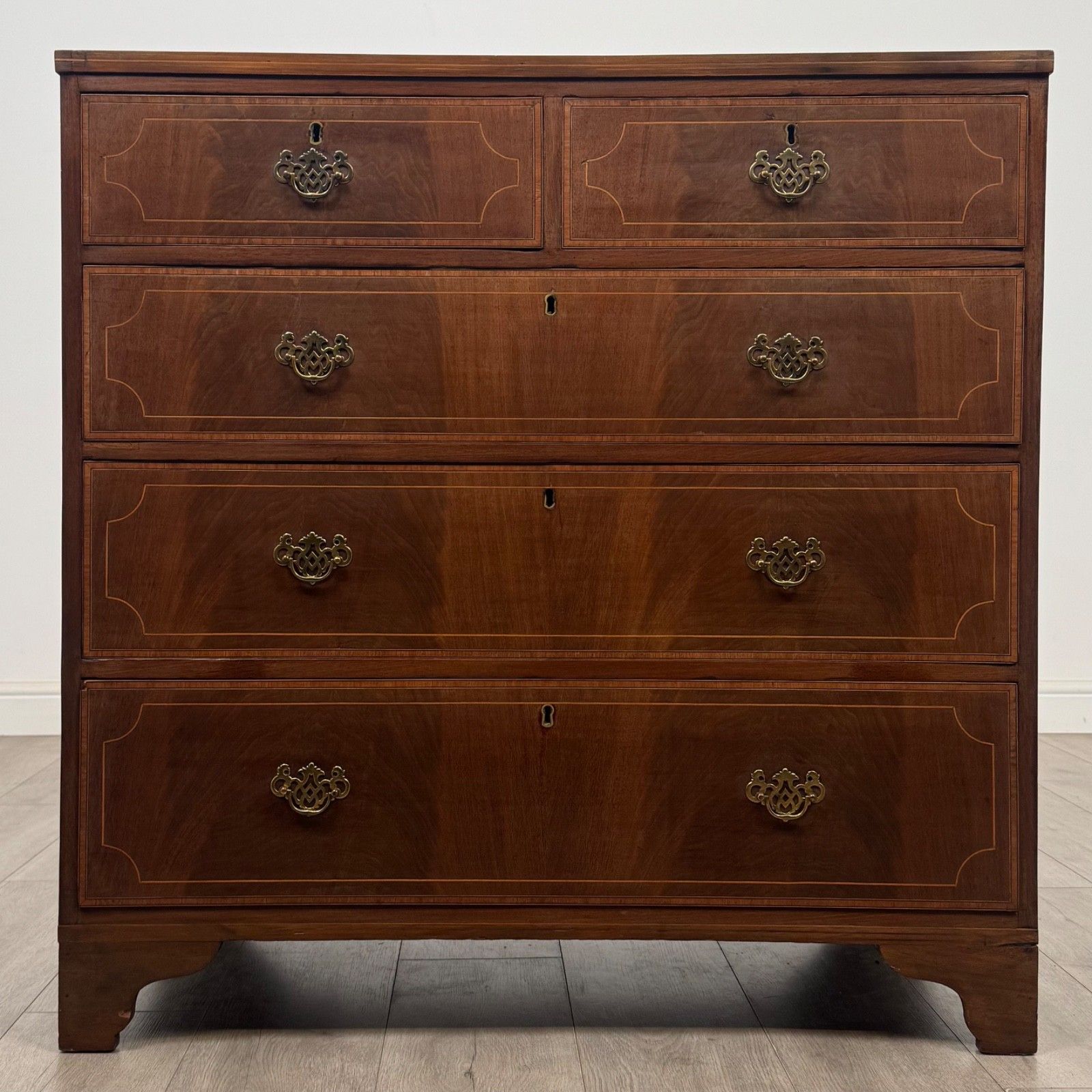 Antique 18th Century Georgian Chest Of Drawers In Mahogany ( Af 5672 )