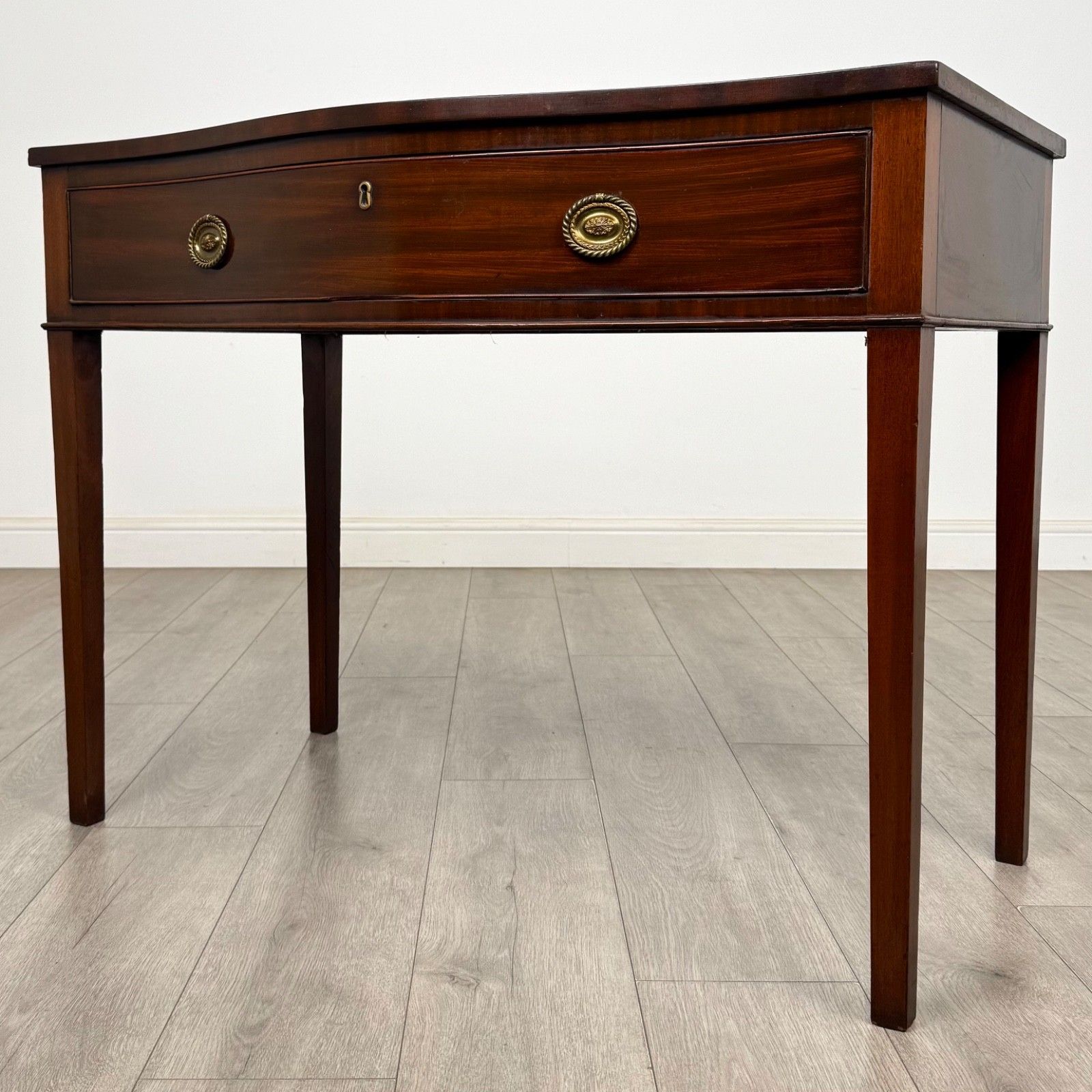 Antique 19th Century Serpentine Writing Table In Mahogany ( Af 5691 ) photo furniture
