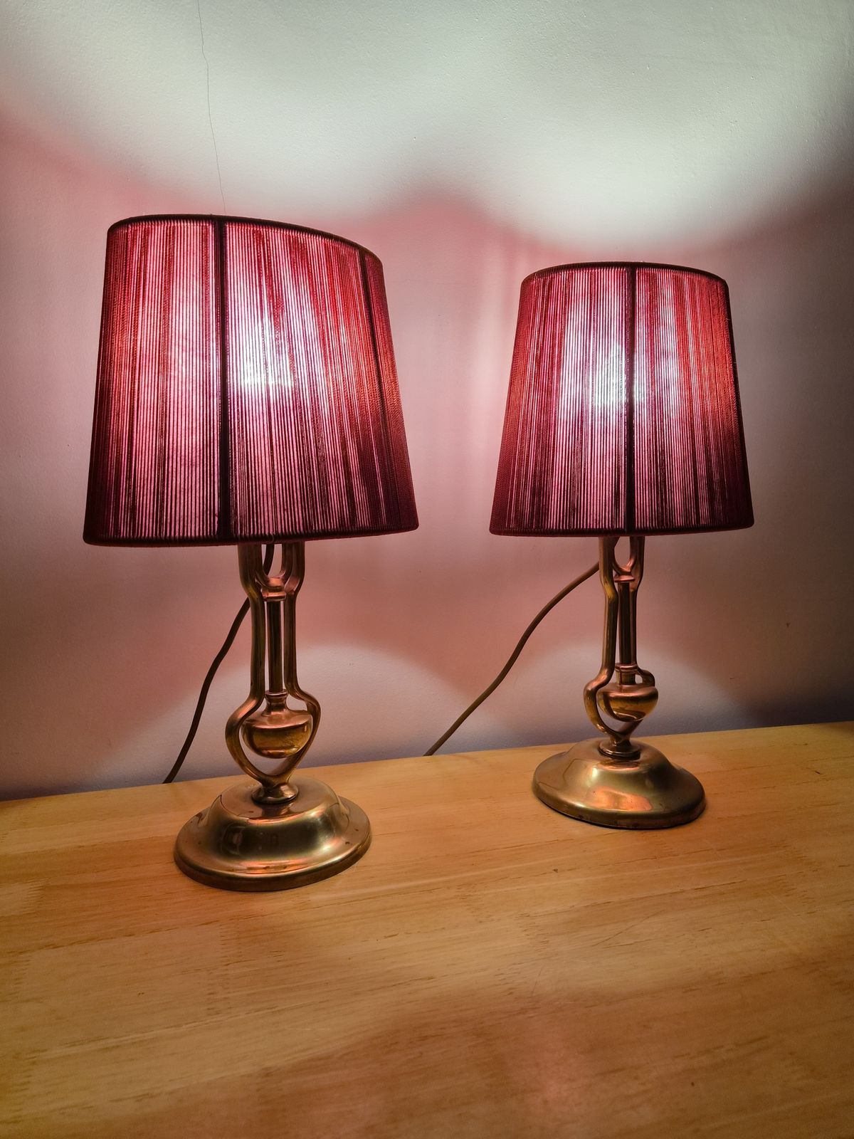 Matched Pair Of Antique Brass Maritime Gimbal Wall Sconces Or Table Lamps  Playmit & Mcgeoch photo for sale