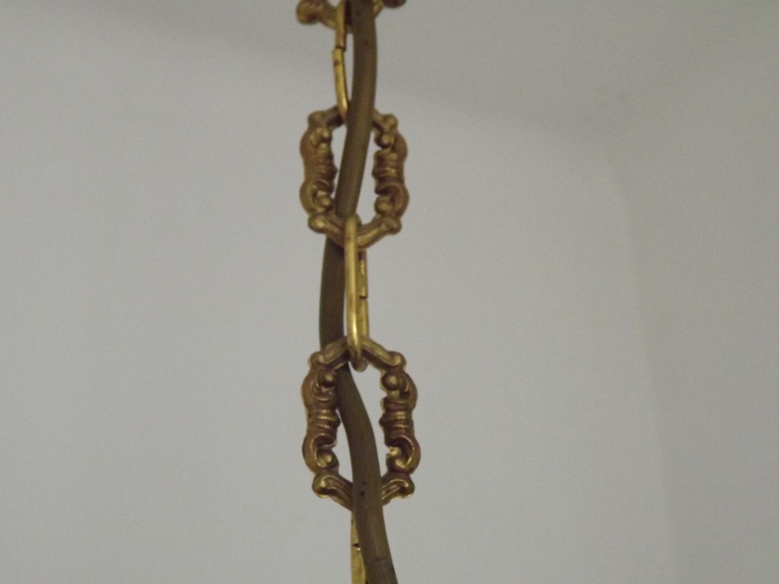 170.0 Gestempeld bronzen Franse mid-century drielamps traditionele kroonluchter photo