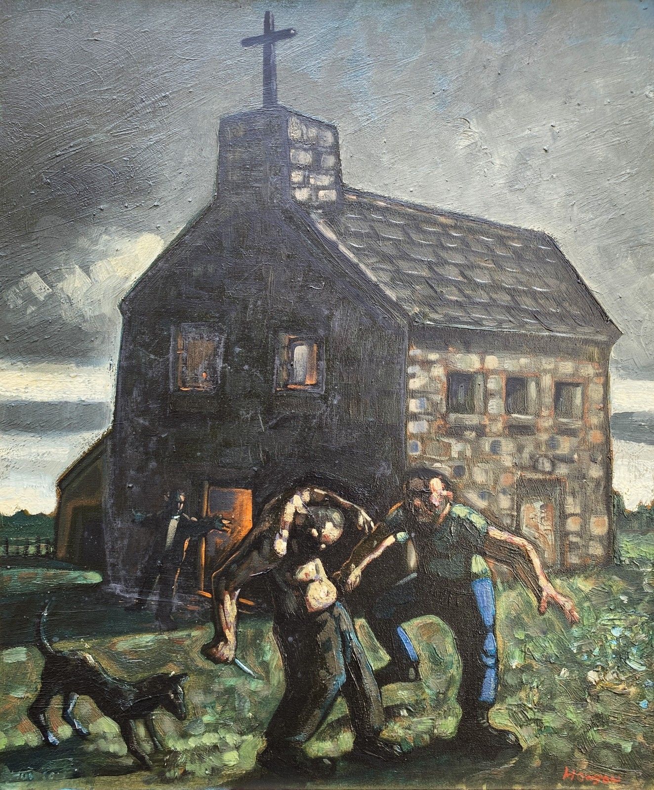 Peter Howson Obe (Scottish, B 1958) Original Exhibited Contemporary Oil Painting photo furniture