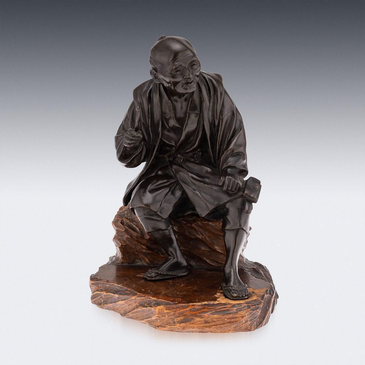 Antique 19th Century Japanese Meiji Period Bronze Okimono photo for sale