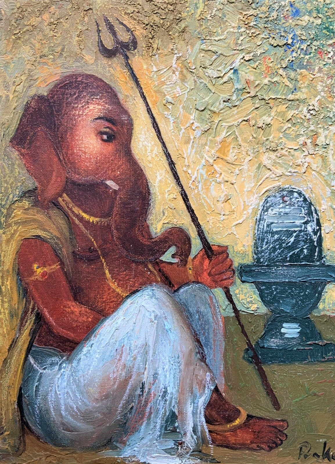 'The Ganesha Goddess' Beautiful Original Abstract Portrait Painting photo Art