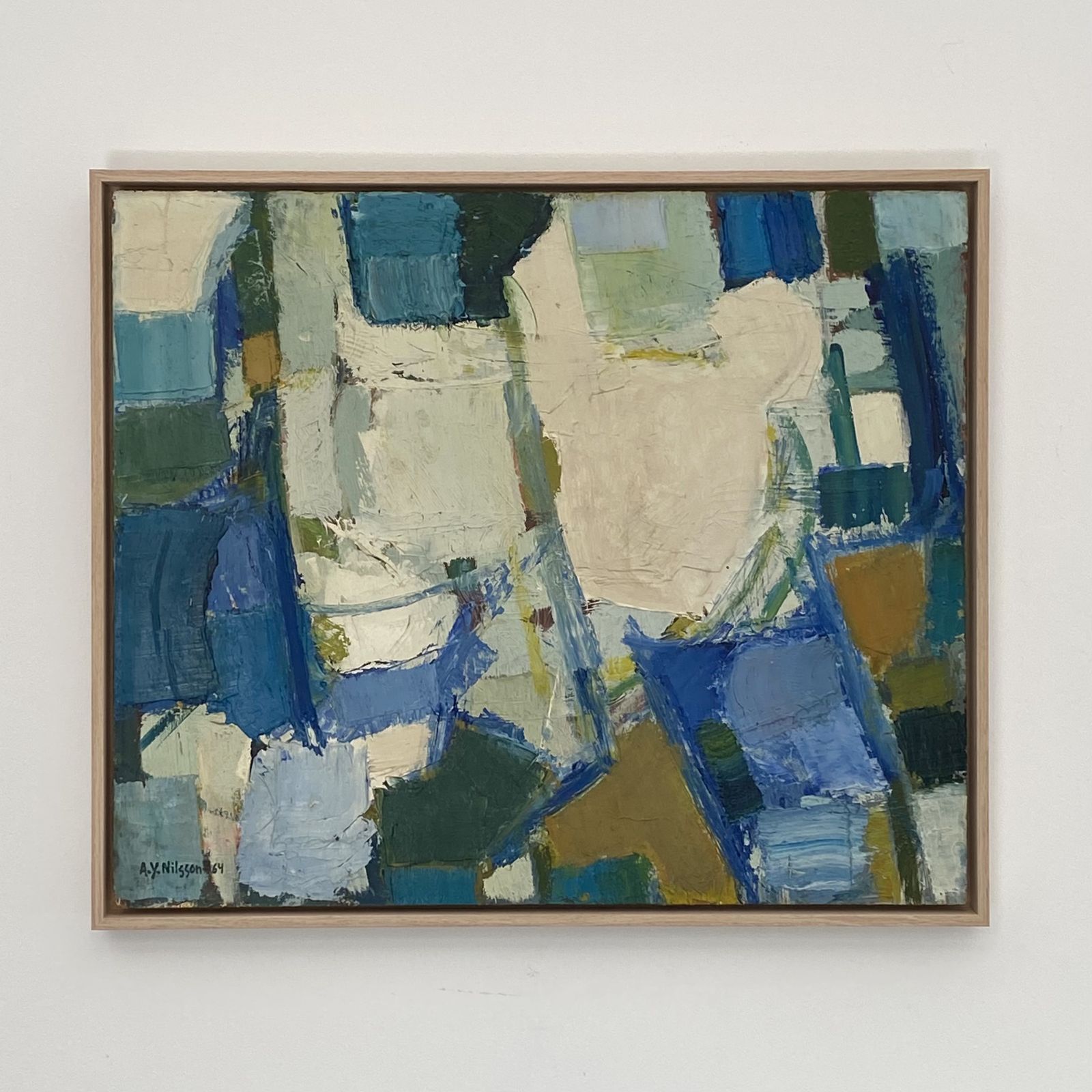 Mid Century Swedish Abstract Painting By Arthur Y Nilsson