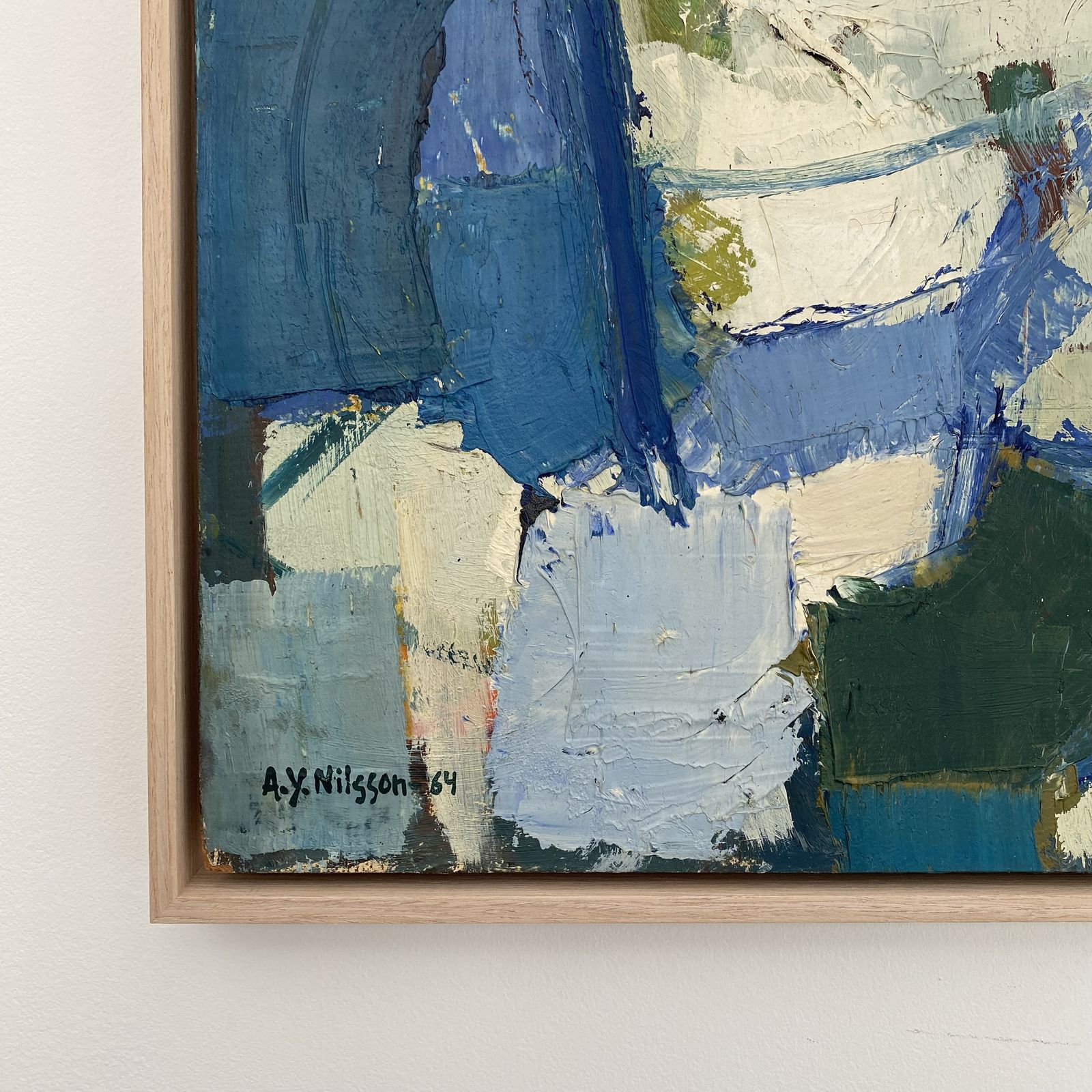 Mid Century Swedish Abstract Painting By Arthur Y Nilsson photo 1050.0