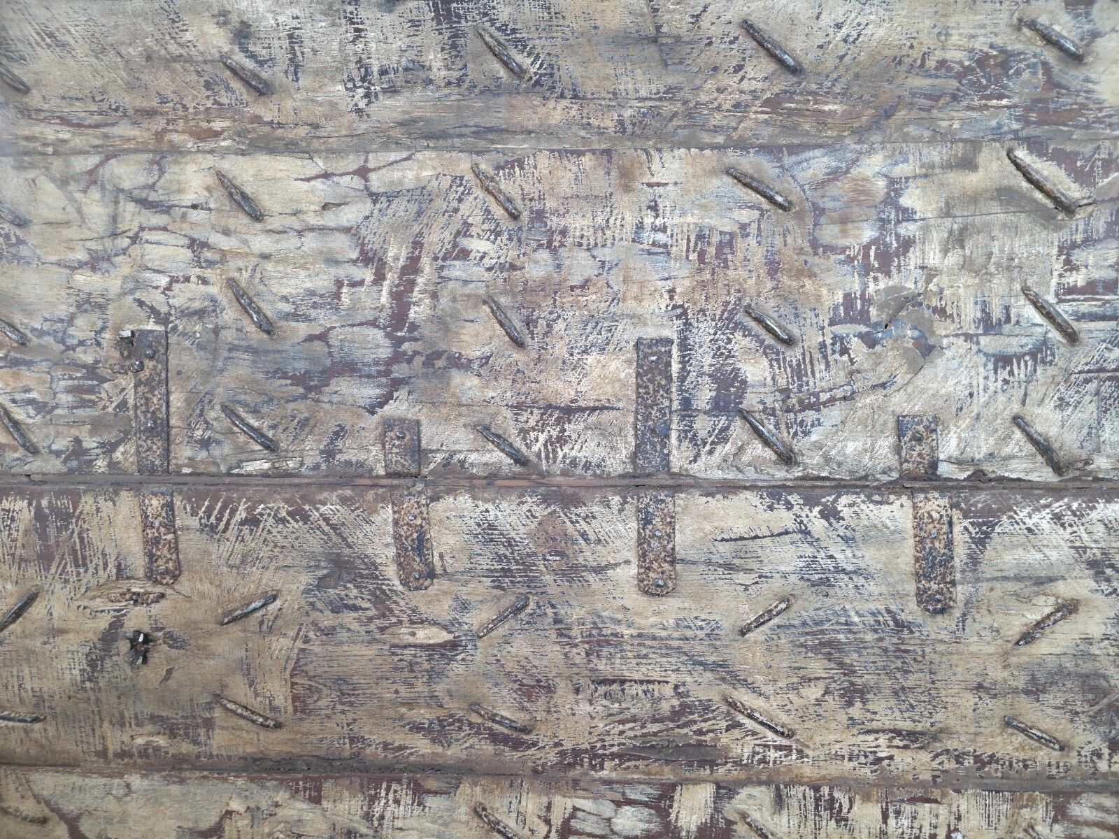 photo for sale Antique Vintage Rustic Reclaimed Indian Wooden King Size Double Bed Headboard