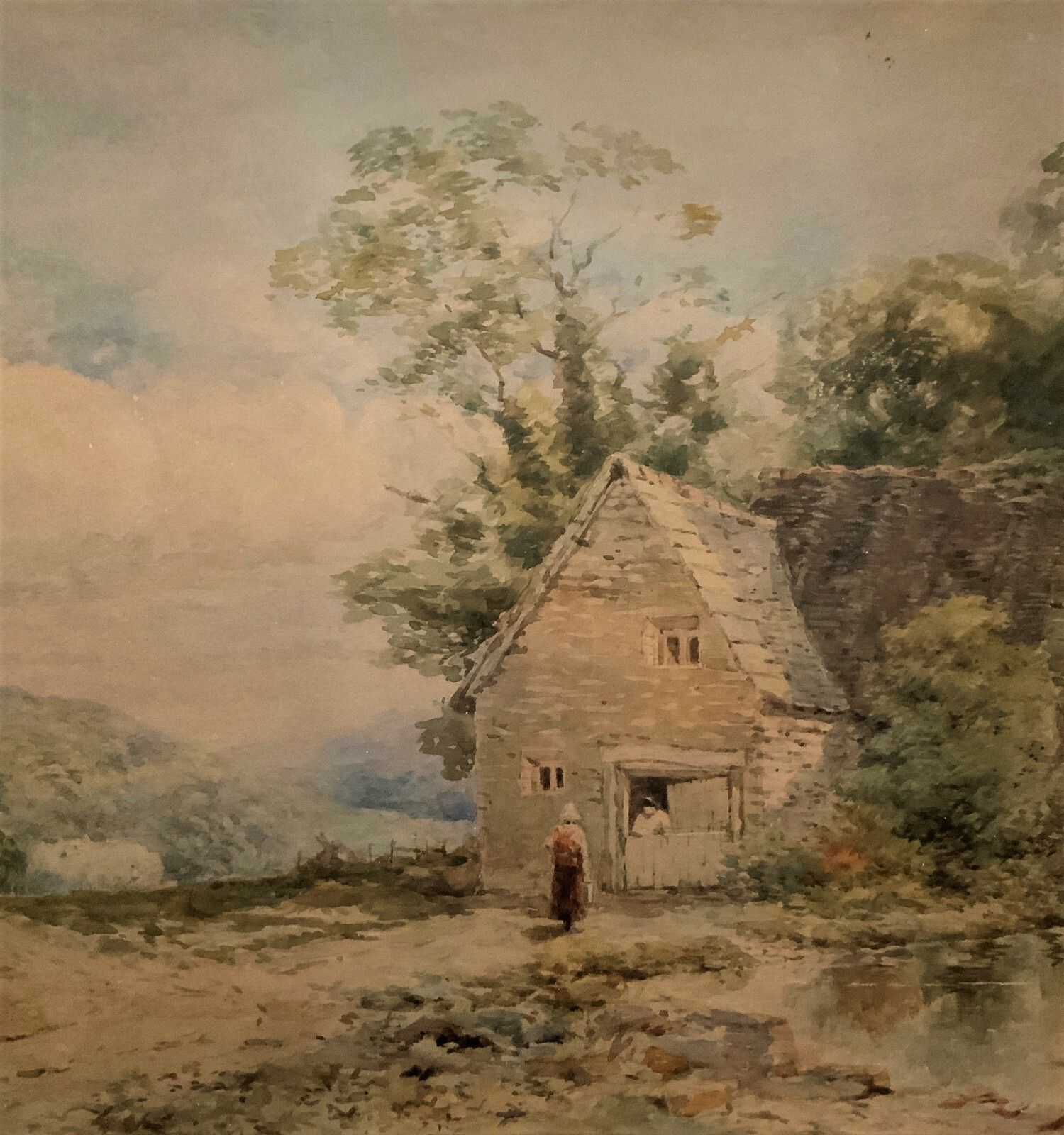 Near Saltash, Cornwall William Charles Goddard (Exh.1885) Landscape Painting photo Art