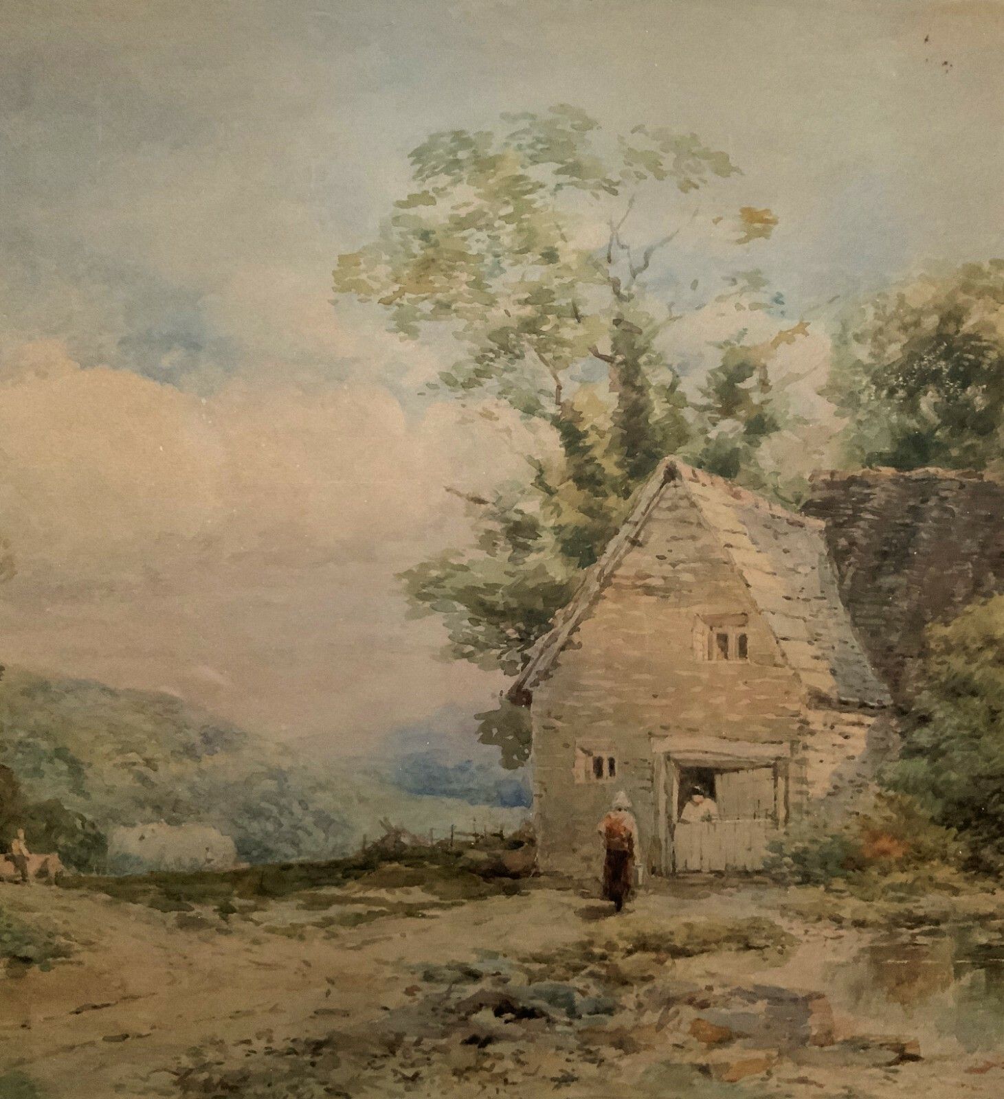 Near Saltash, Cornwall William Charles Goddard (Exh.1885) Landscape Painting photo vintage
