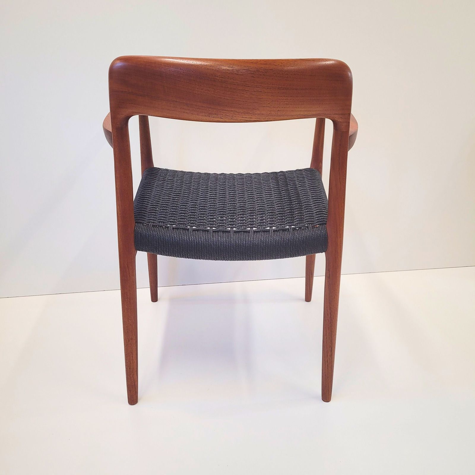 Niels Otto Møller #56 Teak Armchair With Black Paper Cord photo for sale