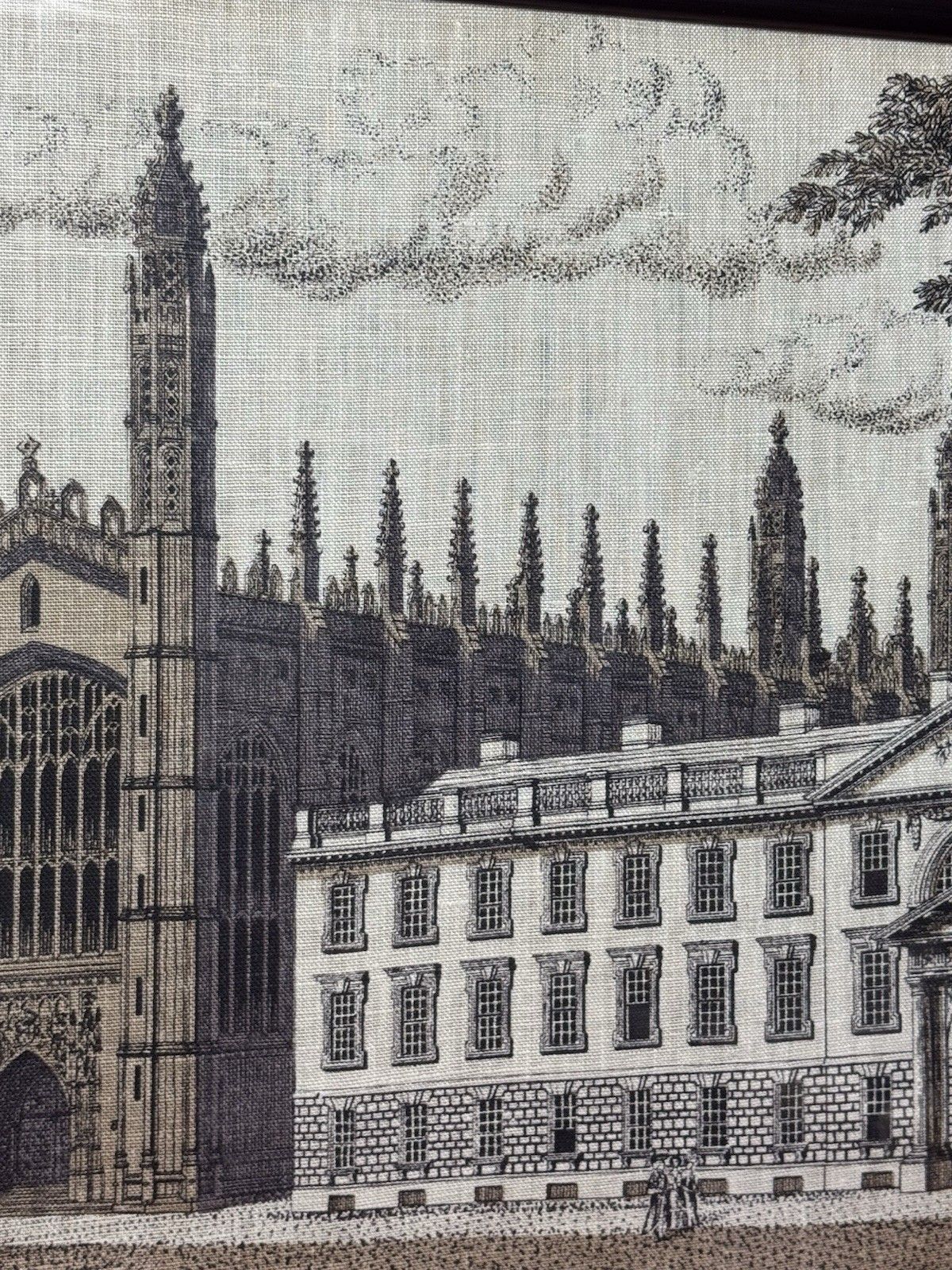 View Of Kings College University Of Cambridge P S Lamborne Hessian Screen Print photo vinterior