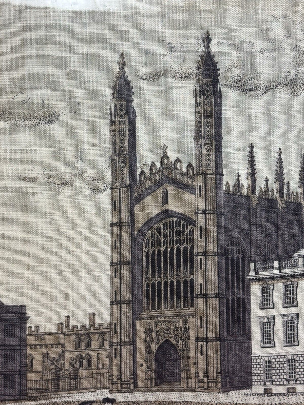 View Of Kings College University Of Cambridge P S Lamborne Hessian Screen Print photo buy