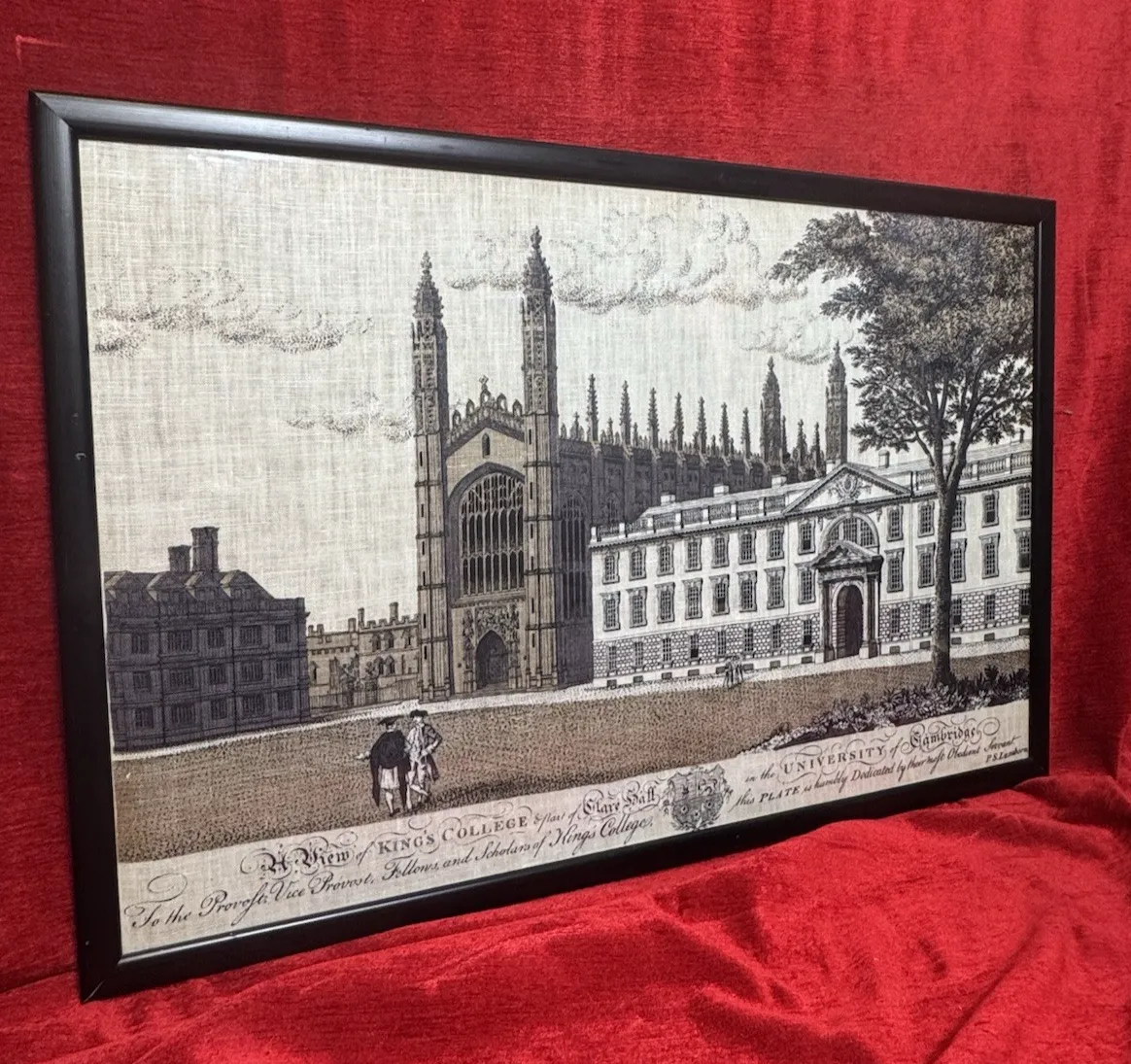 photo vintage View Of Kings College University Of Cambridge P S Lamborne Hessian Screen Print