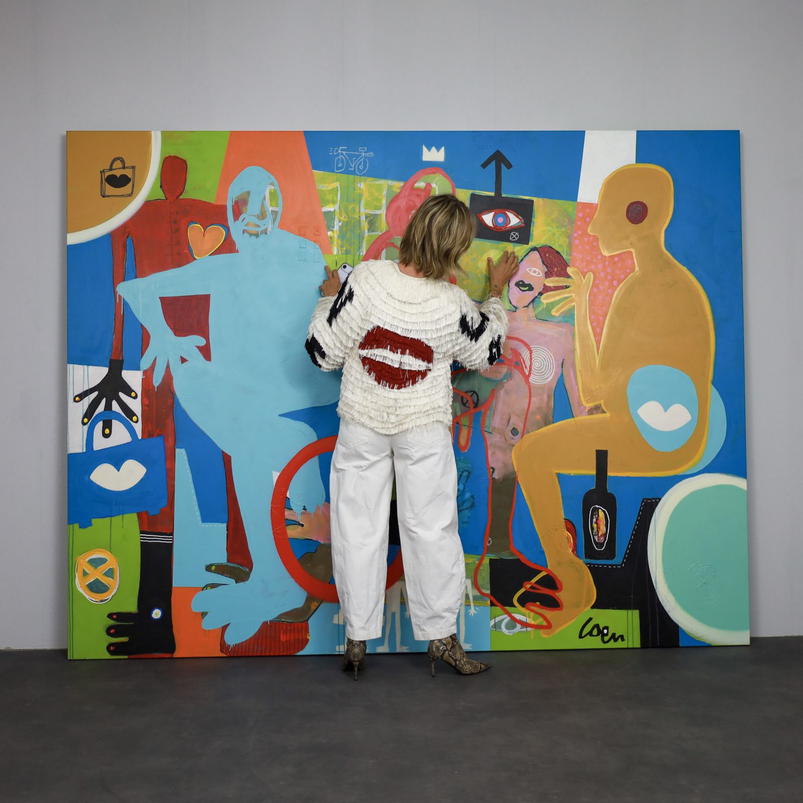 Unique Large “Joie De Vivre” Painting By Coen Blankwaard, Netherlands, 2013 photo for sale