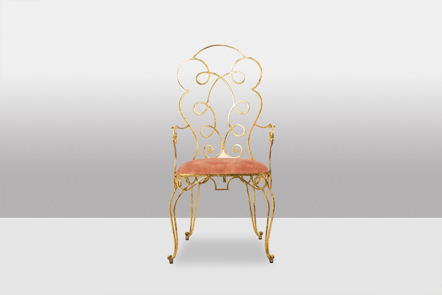 Pair Of Gilt Wrought Iron Armchairs, Circa 1990 photo furniture