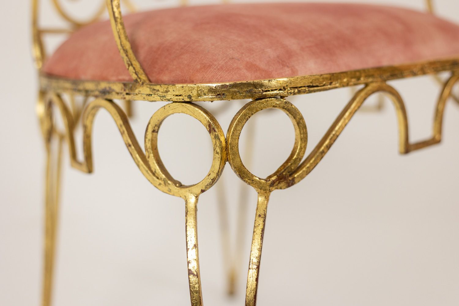 Furniture Pair Of Gilt Wrought Iron Armchairs, Circa 1990 photo