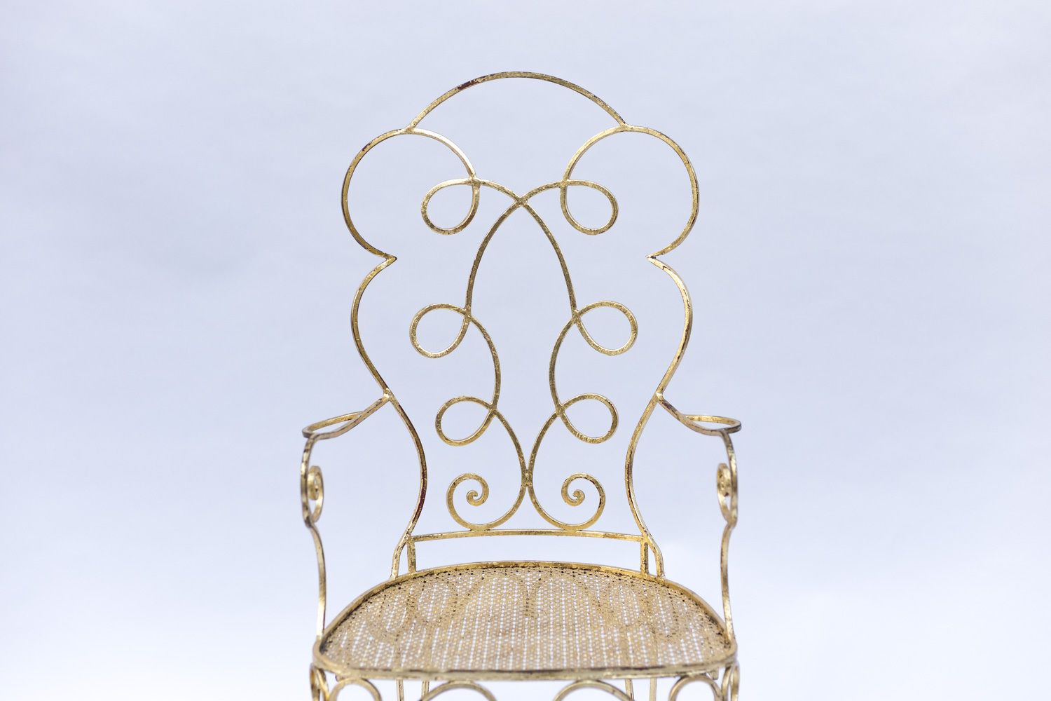 photo vintage Pair Of Gilt Wrought Iron Armchairs, Circa 1990
