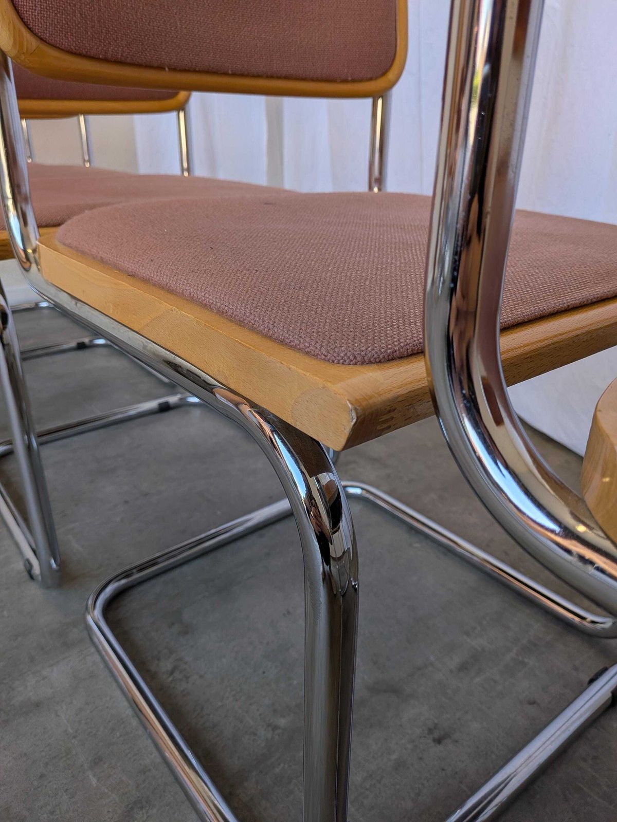 photo vintage Set Of 6 Vintage Cesca Style Cantilever Dining Chairs By Bene, Austria