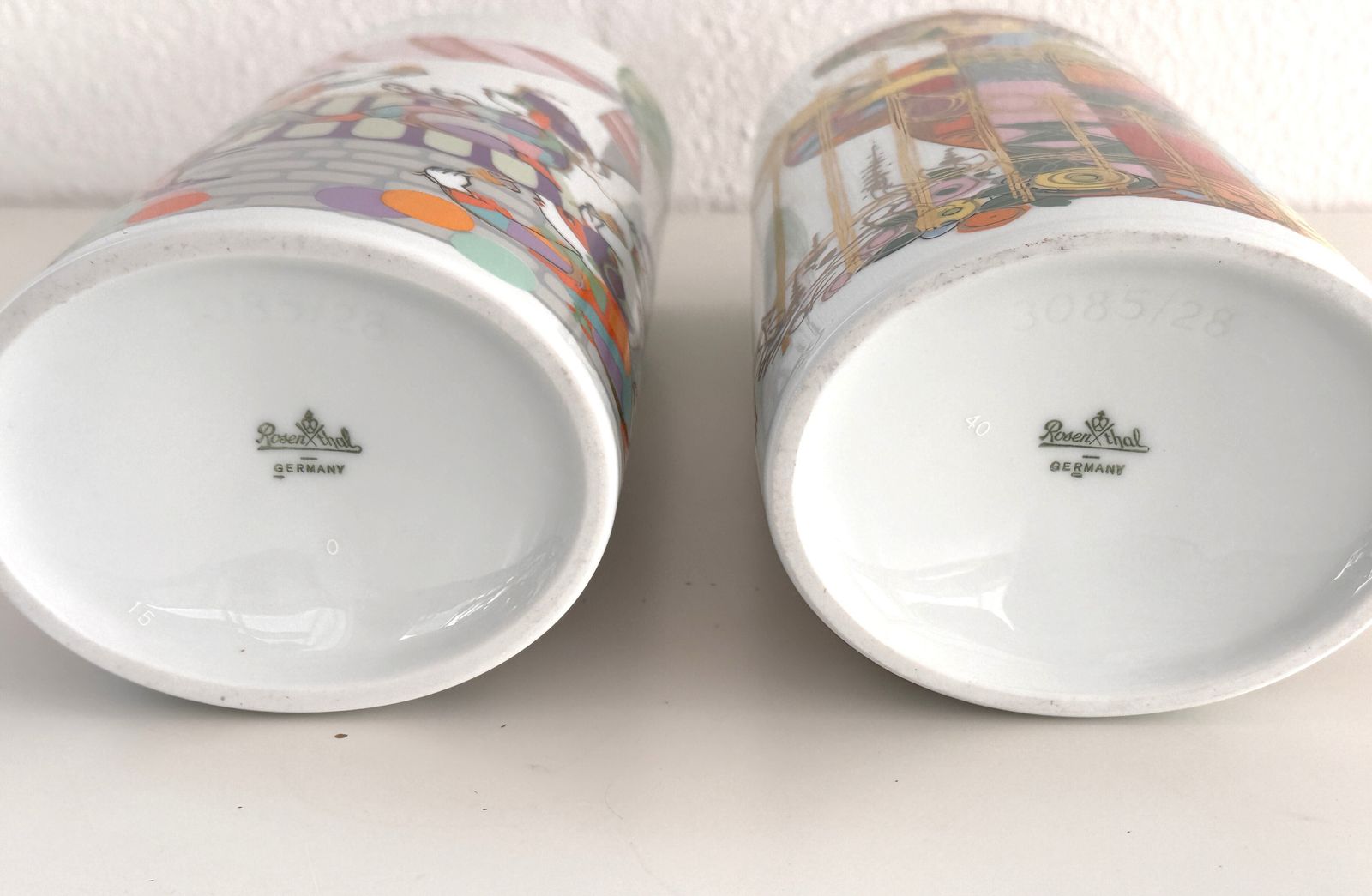 photo for sale Pair Of Large Porcelain Vases By Björn Wiinblad For Rosenthal Germany, 1970s