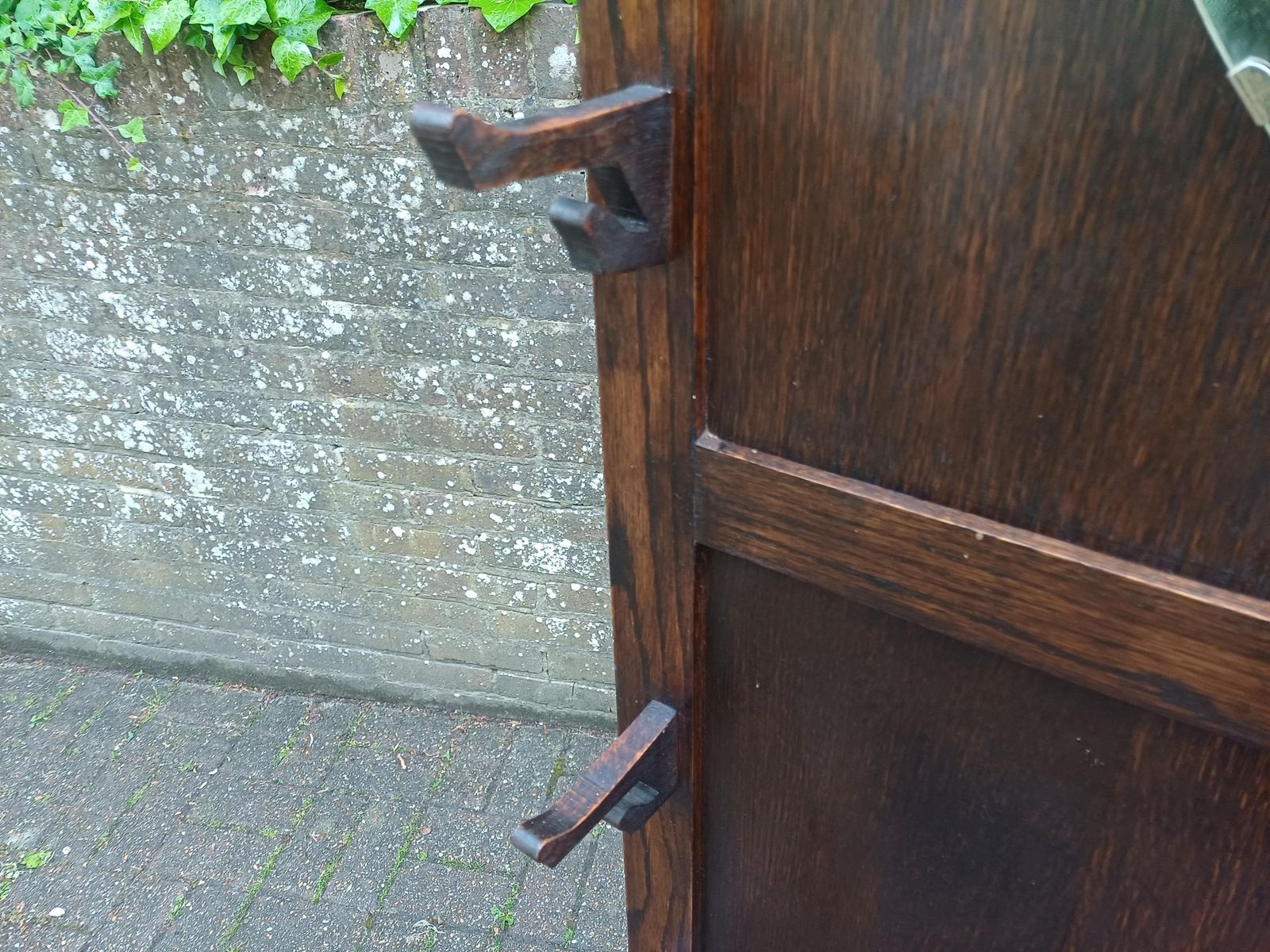 Furniture Antique Arts And Crafts Oak Hall Stand With Storage Seat Umbrella Trays Round Mirror Liberty Style C1910 1930 Vintage Free Hand Delivery photo