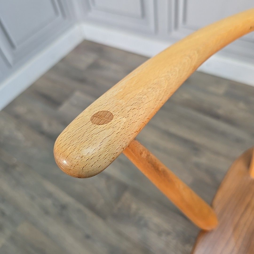 Vintage Ercol Windsor Armchair Blonde Elm Beech Dining Chair Seat Mid Century photo 190.0