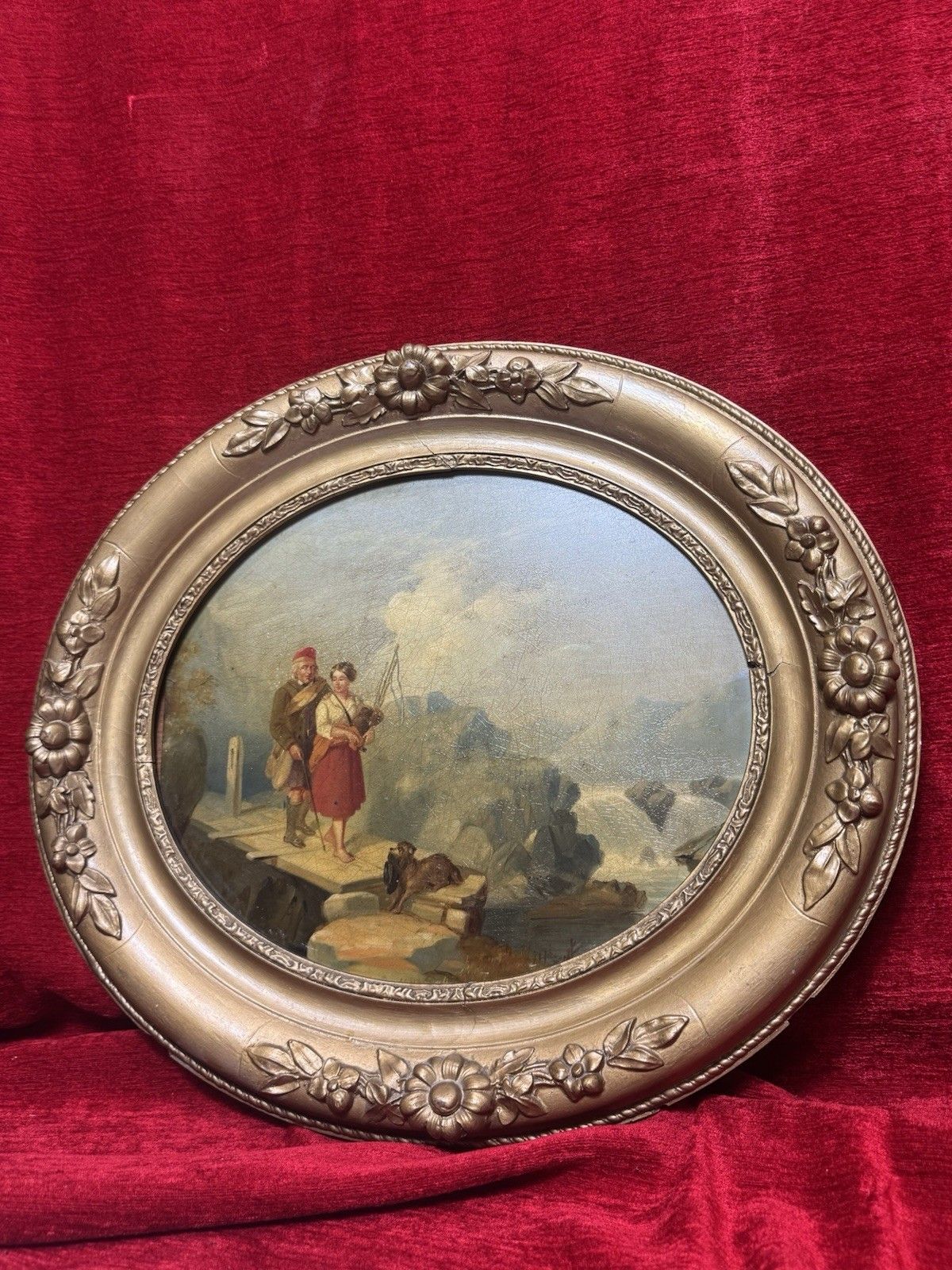 19th Century Scottish School Romantic Highlands Landscape Scene Painting Signed photo vinterior