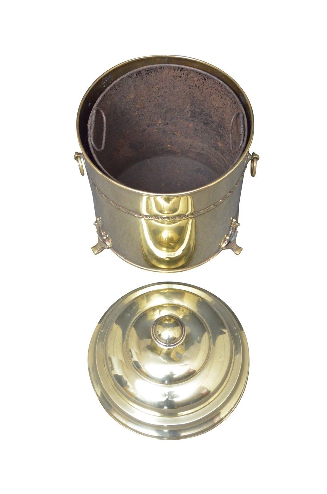Edwardian Brass Coal Bucket Or Planter With A Liner photo furniture