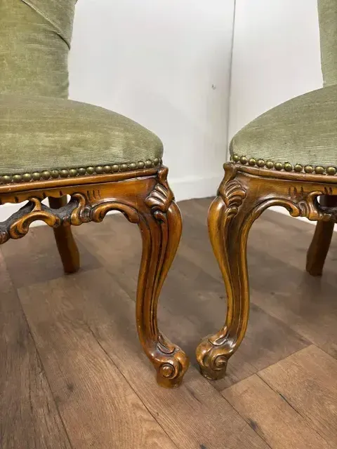 Pair Of Reproduction Upholstered Bedroom Chairs photo Furniture