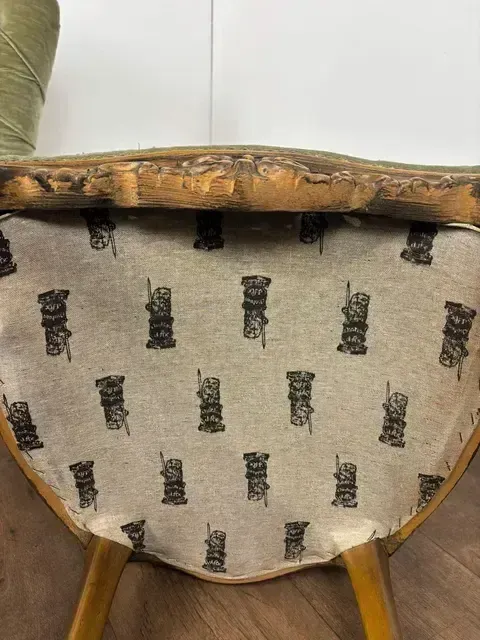 269.0 Pair Of Reproduction Upholstered Bedroom Chairs photo