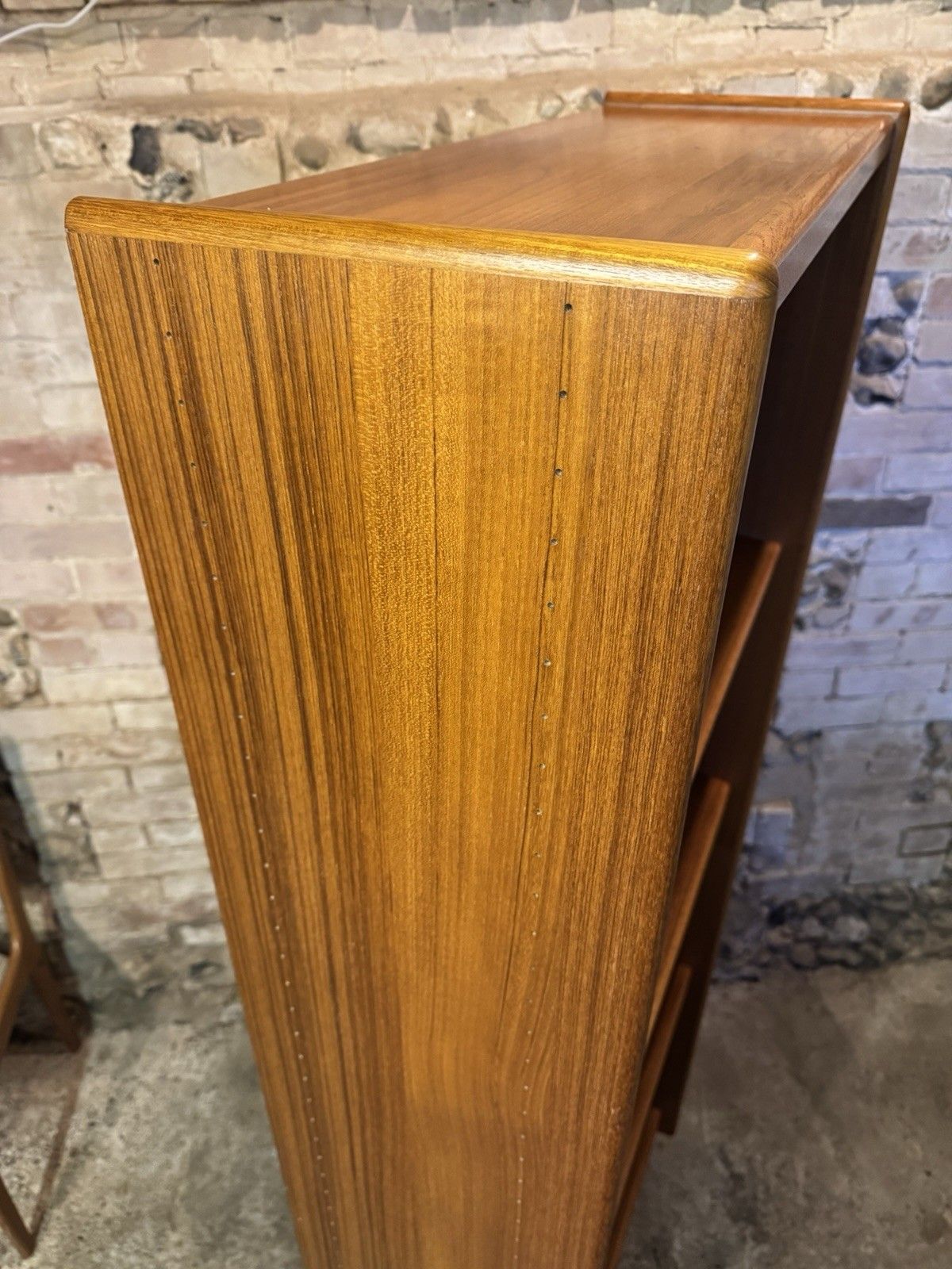 345.0 🚛 Vintage Mid Century Danish Teak Tall Bookshelf / Display Shelving / Bookcase photo