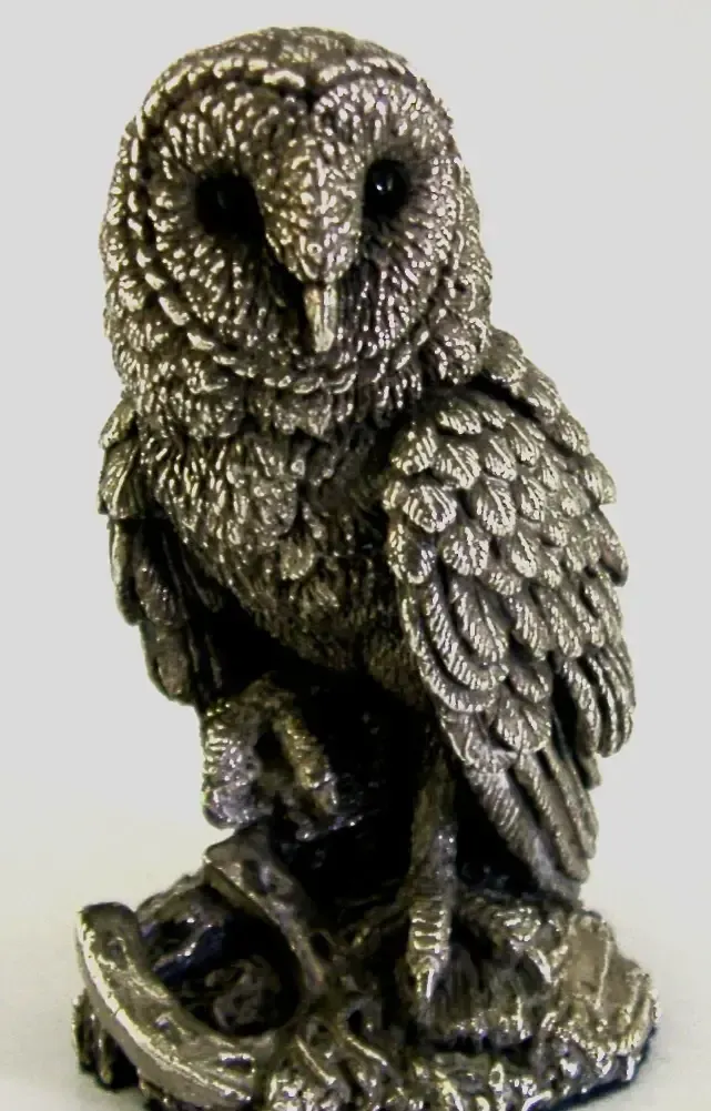 Sterling Silver Barn Owl Bird Figure 1998 Animal 84g photo for sale