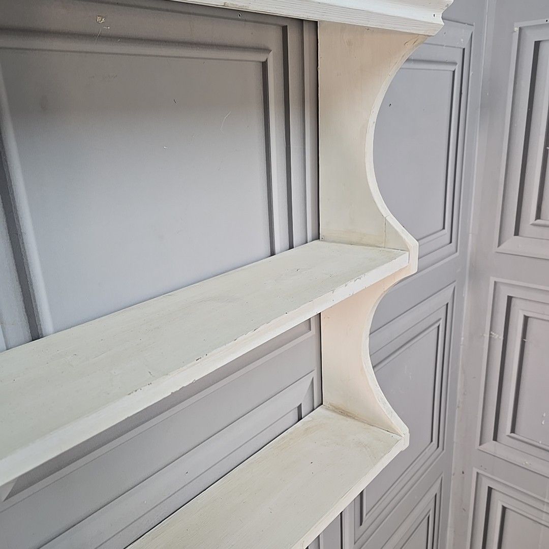 Antique Wooden Wall Shelves Painted Decorative Display Delft Rack Shelf photo vintage