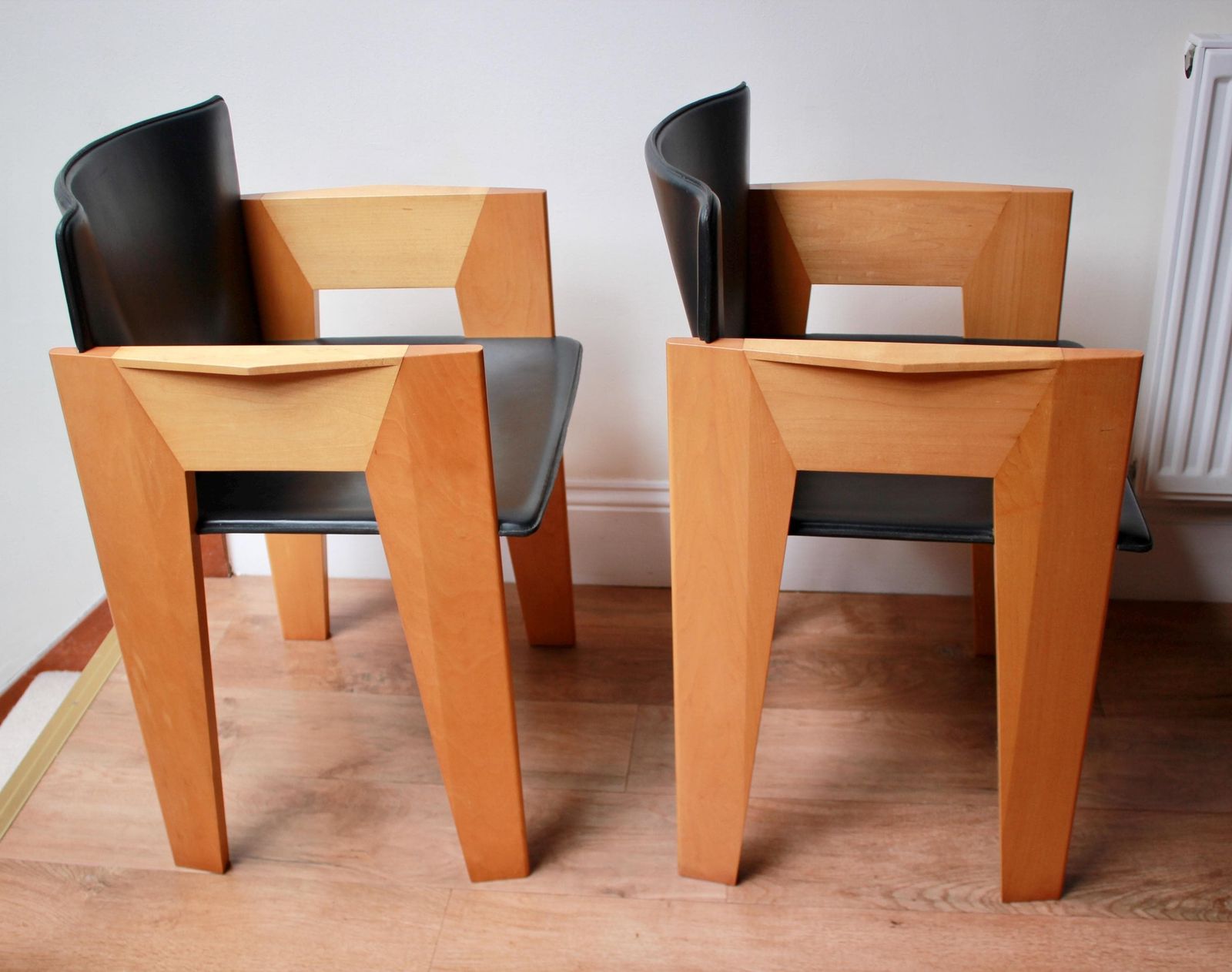 Set Of 2 Vintage Leather Dining/Occasional Chairs By Arnold Merckx For Arco photo furniture
