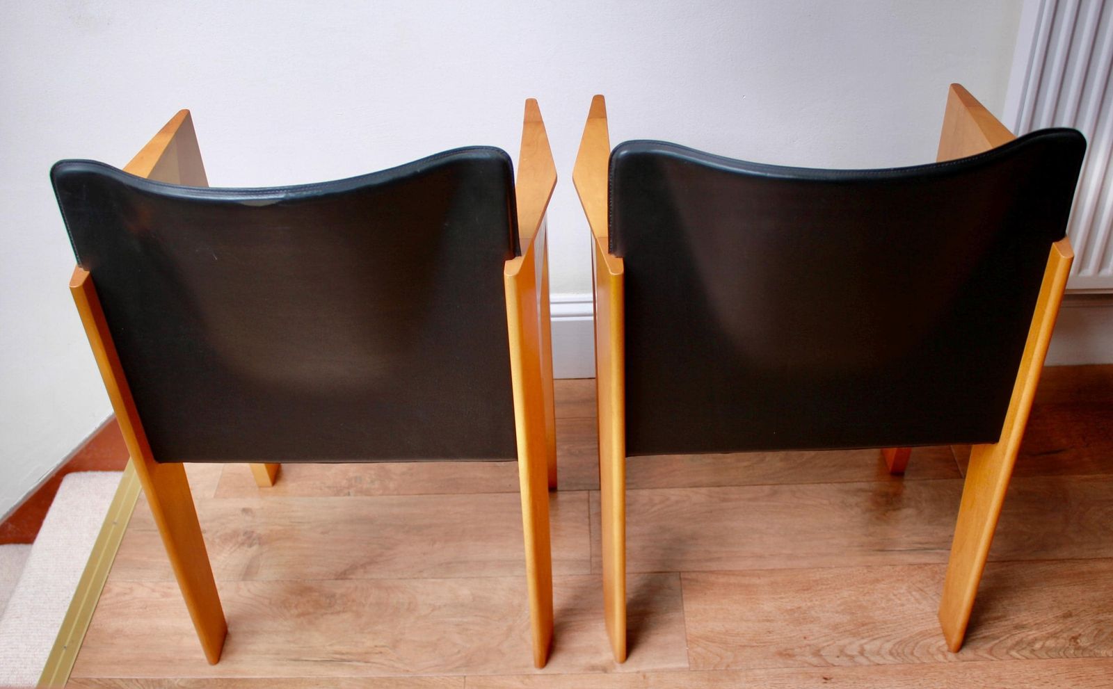 Set Of 2 Vintage Leather Dining/Occasional Chairs By Arnold Merckx For Arco photo 1000.0