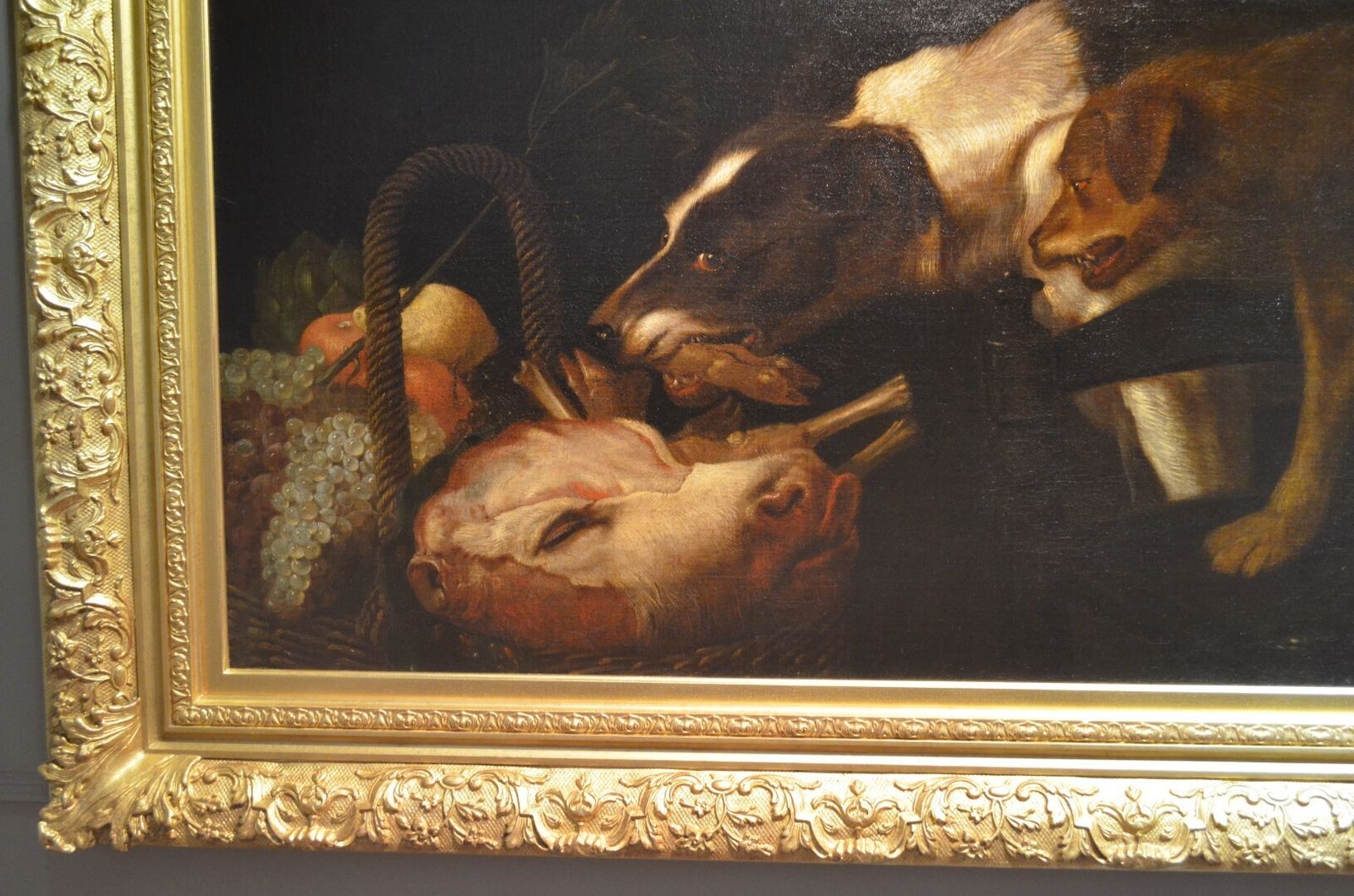 photo for sale Dogs Stealing Food From A Basket Oil Painting By Frans Snyders
