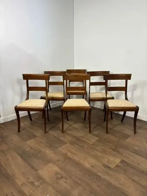 Set Of Six Victorian Mahogany Dining Chairs