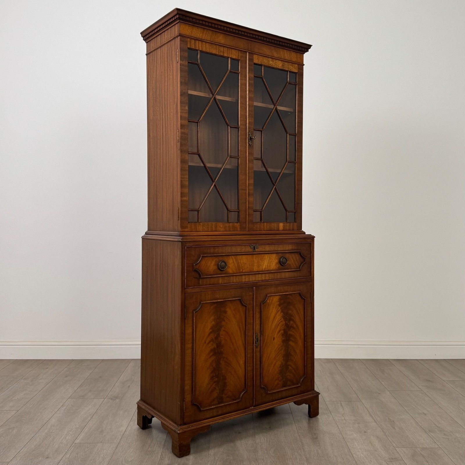 photo for sale Antique 20th Century Secretaire Bookcase In Mahogany ( Af 5654 )