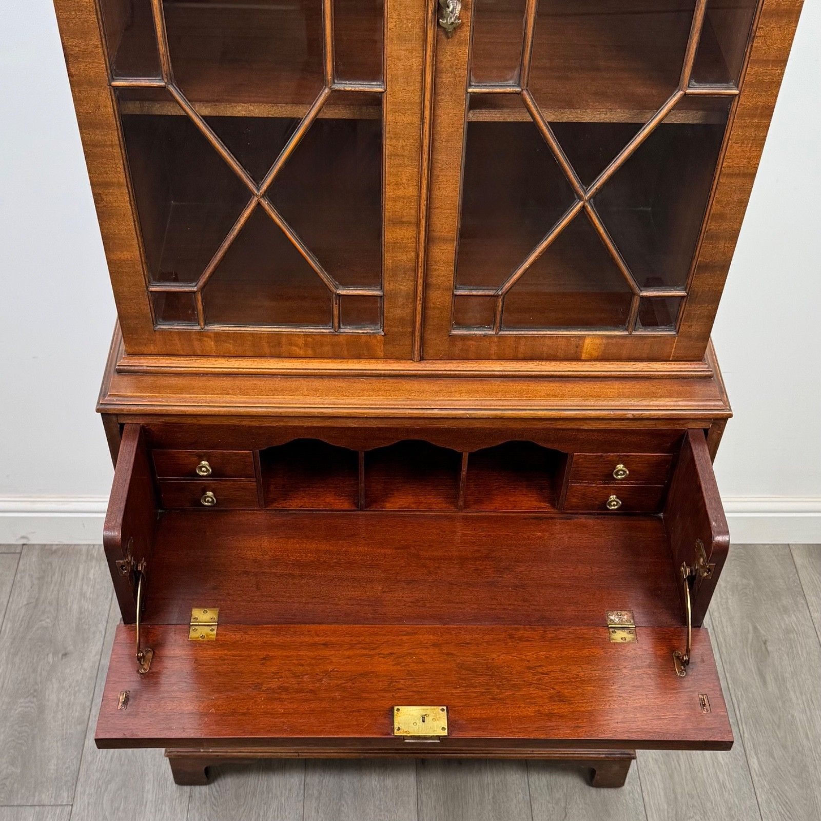Furniture Antique 20th Century Secretaire Bookcase In Mahogany ( Af 5654 ) photo