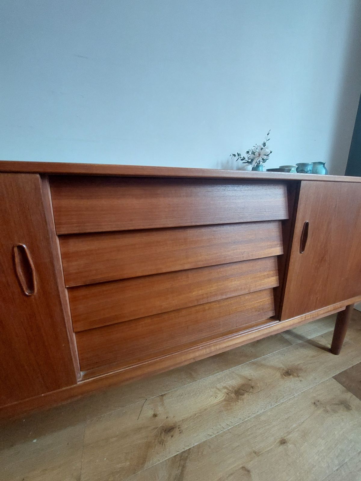 Mid Century Swedish Troeds Teak Trio Sideboard By Nils Jonsson photo buy