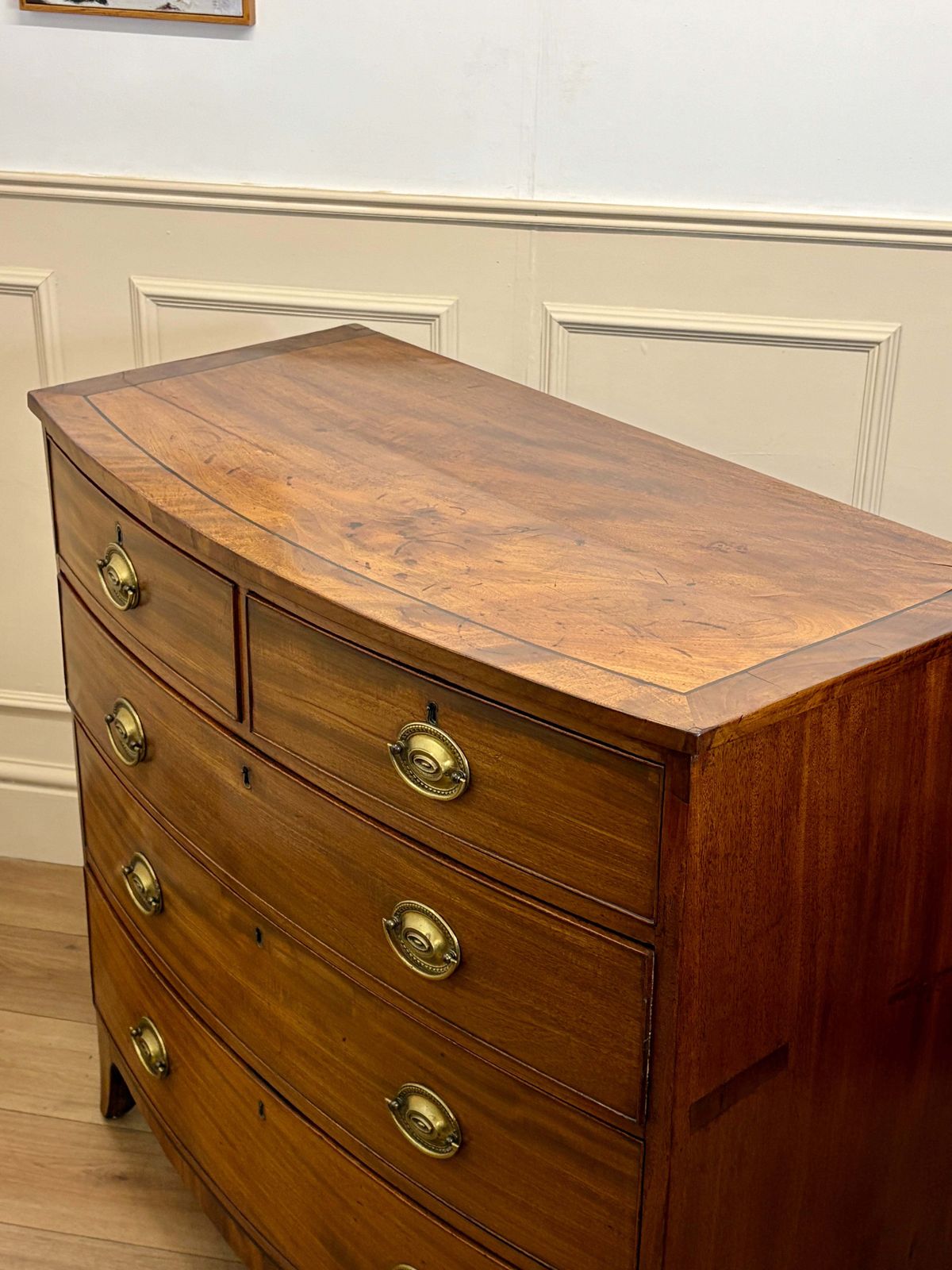 Antique Small George III Mahogany Bow Front Chest Of Drawers photo buy
